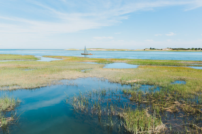 Cape Cod Photograph of a Lone Sailboat in Yarmouth mA