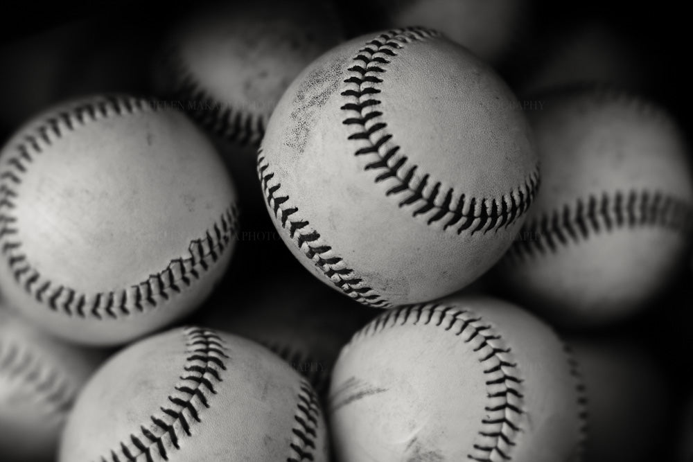 Baseballs Photograph in Black and White