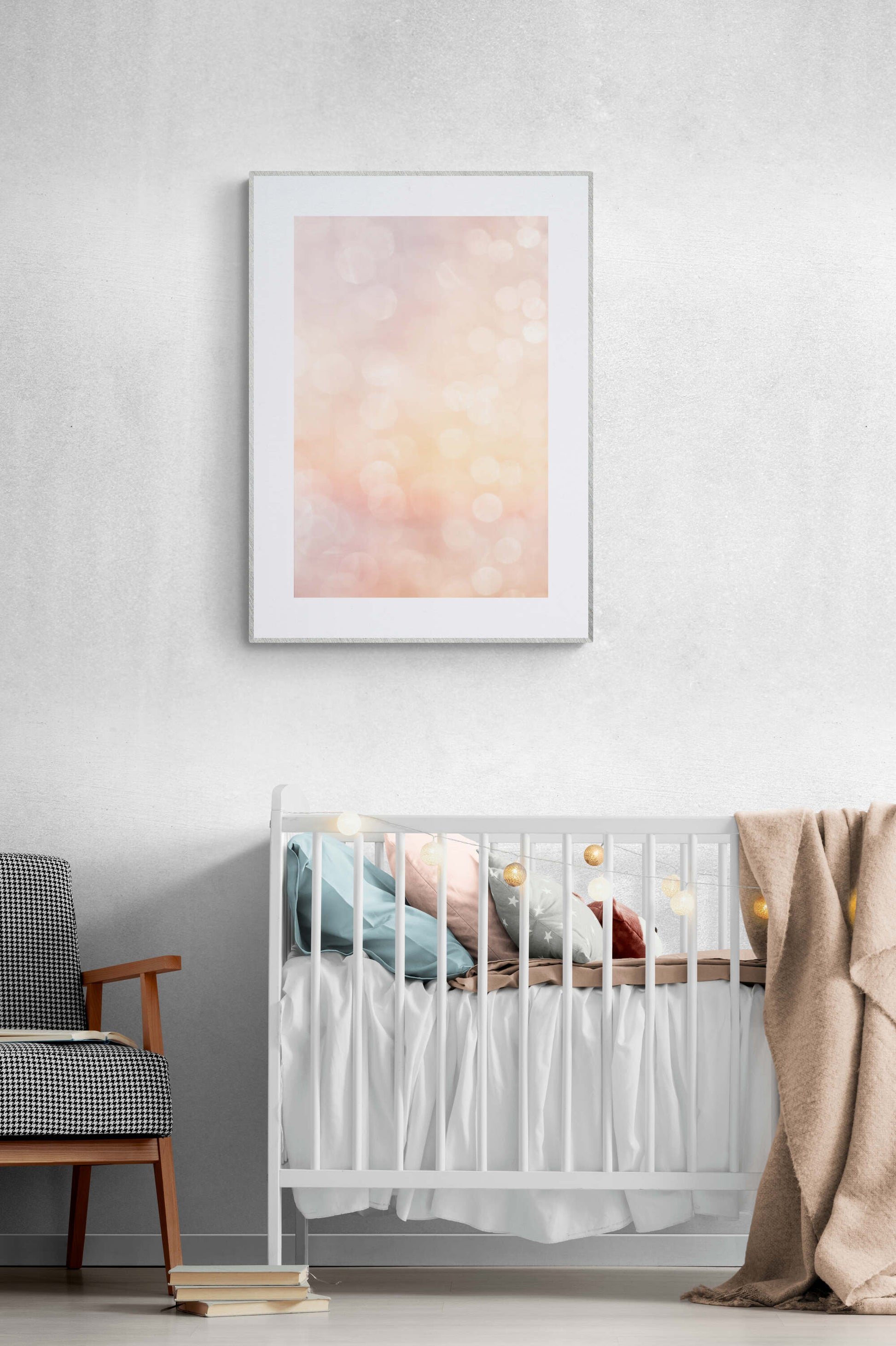 Abstract pastel bokeh as nursery wall art