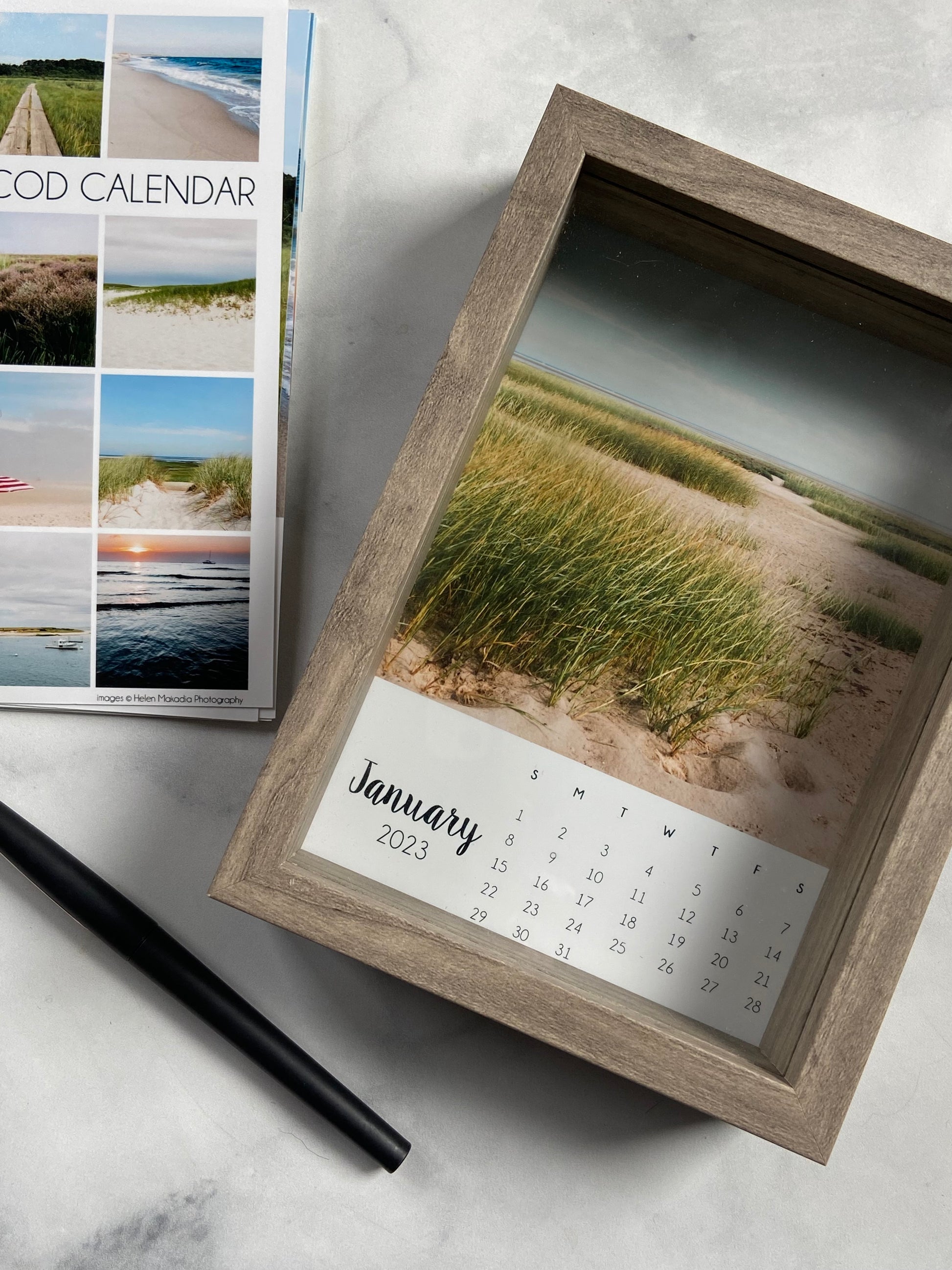 2023 Cape Cod Photo Calendar 5x7 on a desk