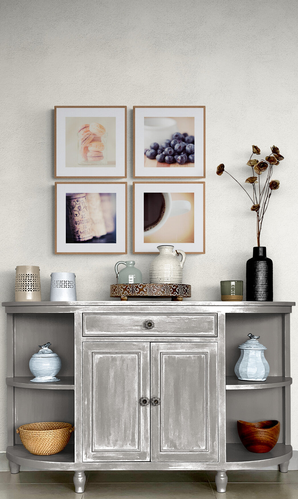 4 Farmhouse Food Photography Prints as Dining Room Wall Art
