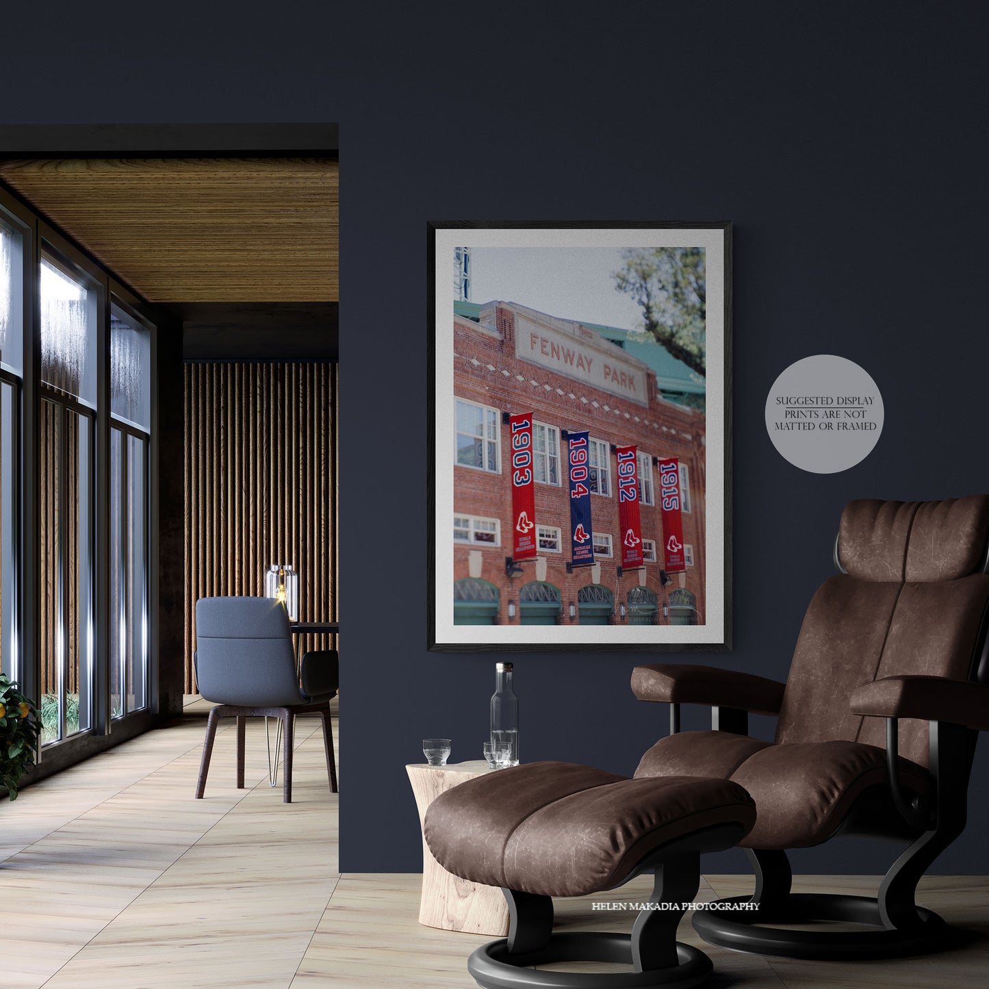 Fenway Park Wall Art, Photograph, Framed in a Living Room