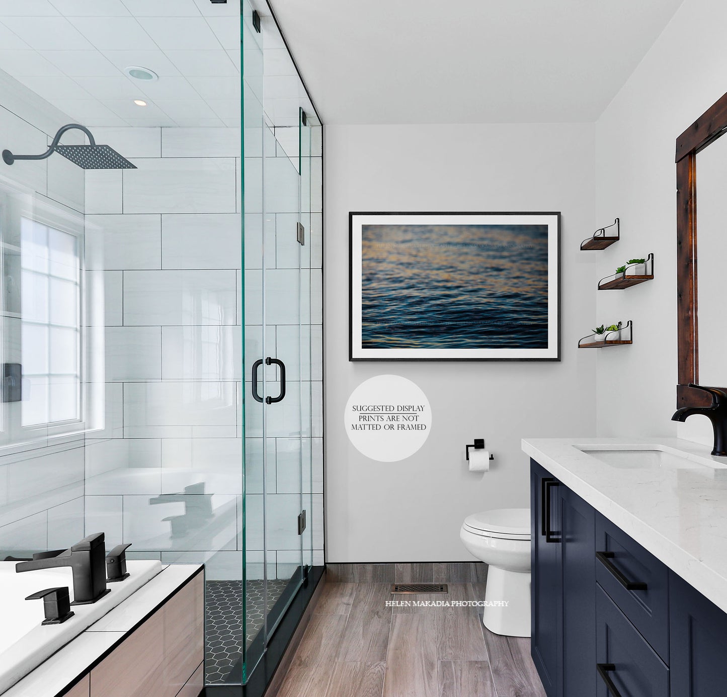 Nautical Print hanging in a Bathroom
