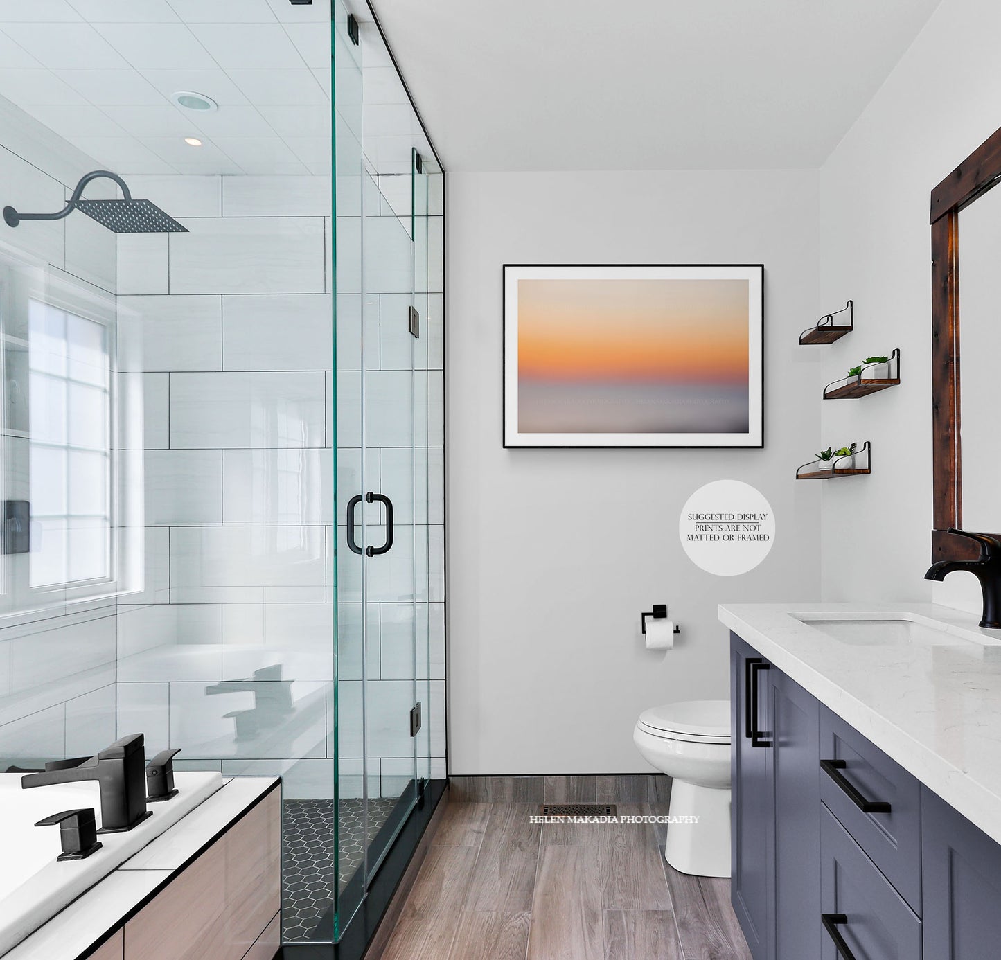 Sunset Gradient Print in a Bathroom