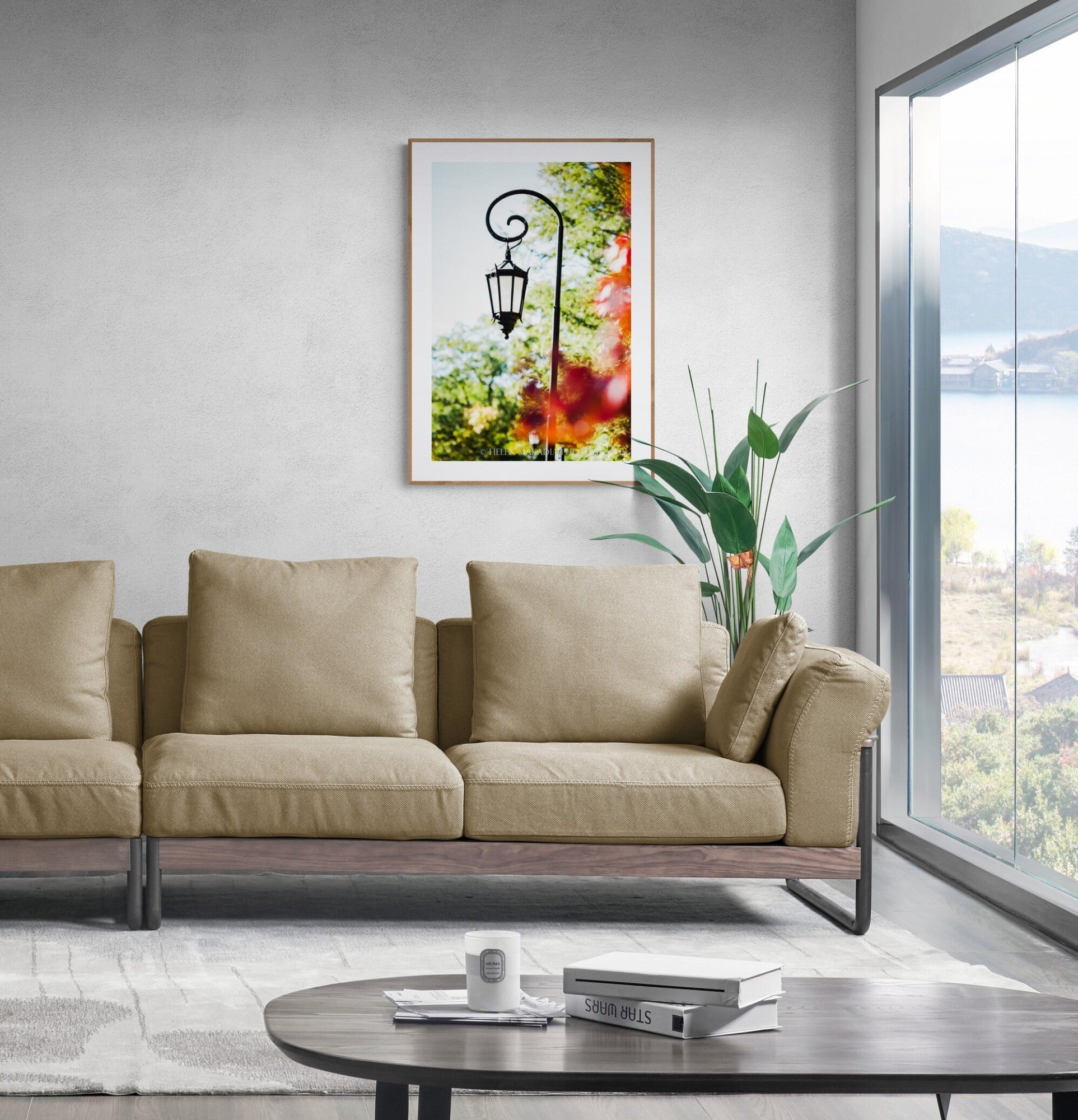 Wellesley College Lantern Photograph as Wall Art in a Living Room