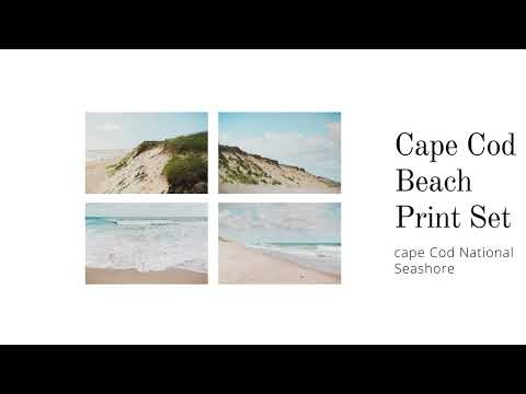 Video of Cape Cod National Seashore set of 4 wall art beach prints
