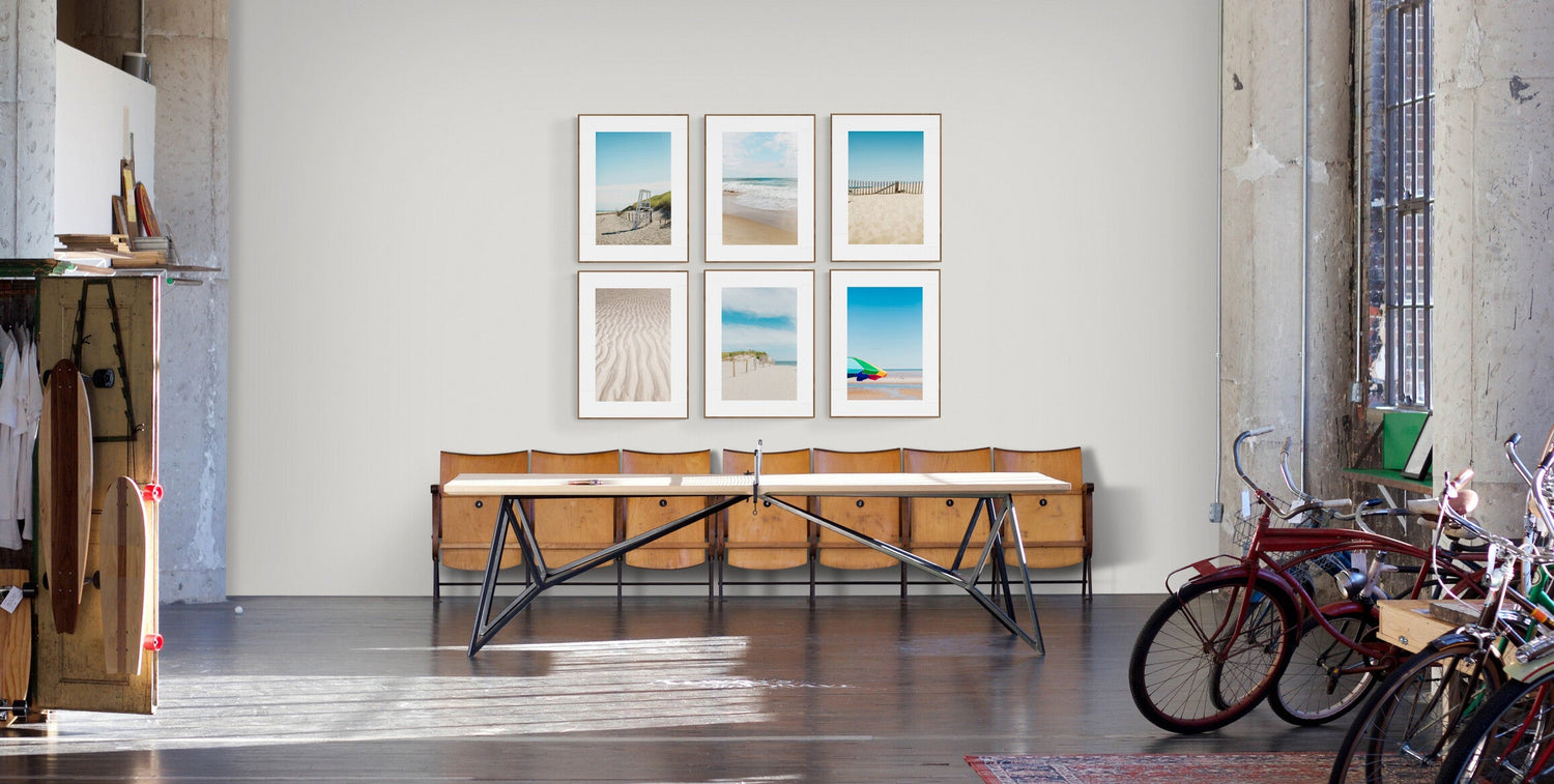 Framed Wall Art showing 6 Photographs of Cape Cod Beaches in Family Game Room