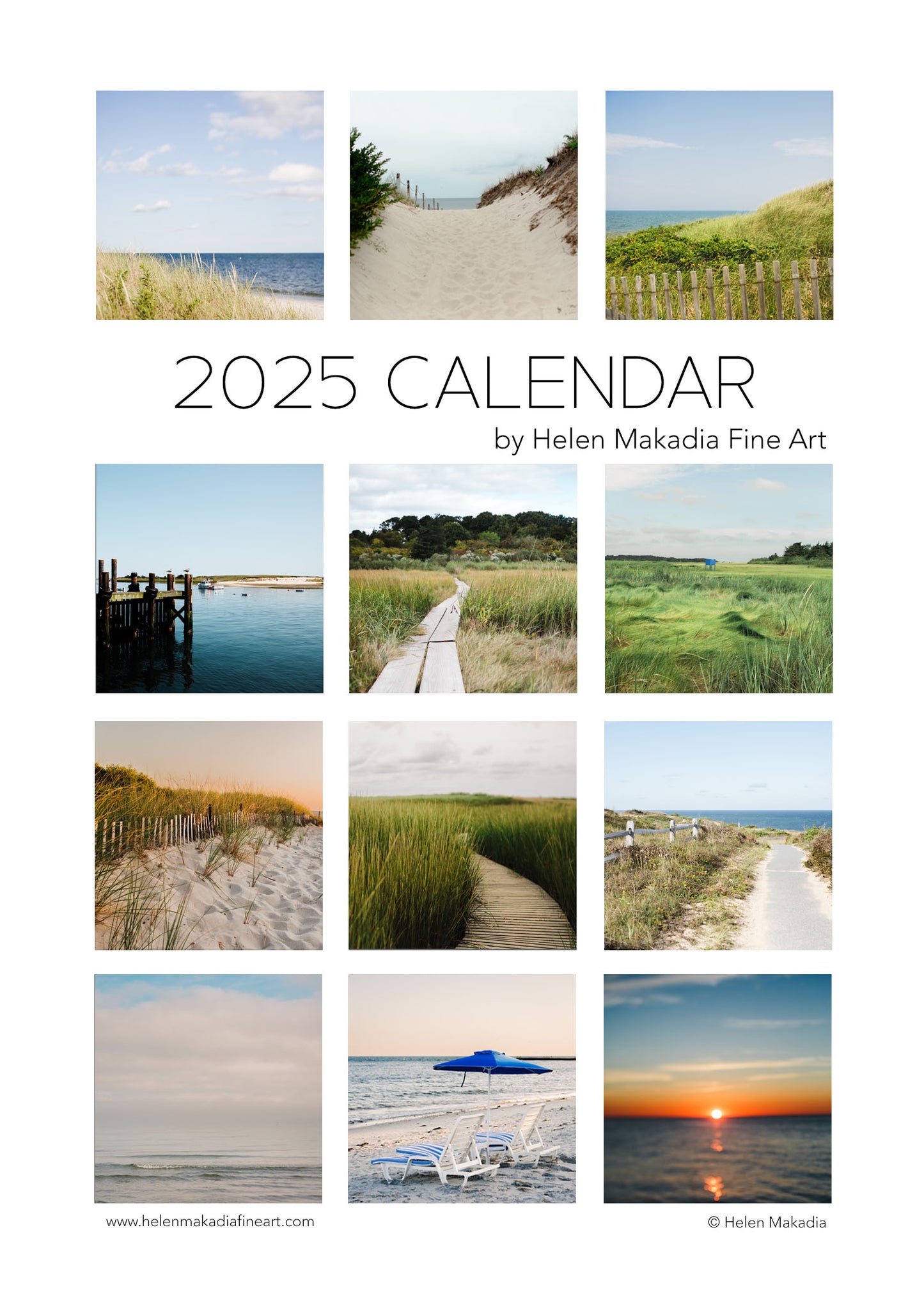 2025 Monthly 5x7 Photo Desk Calendar of Cape Cod