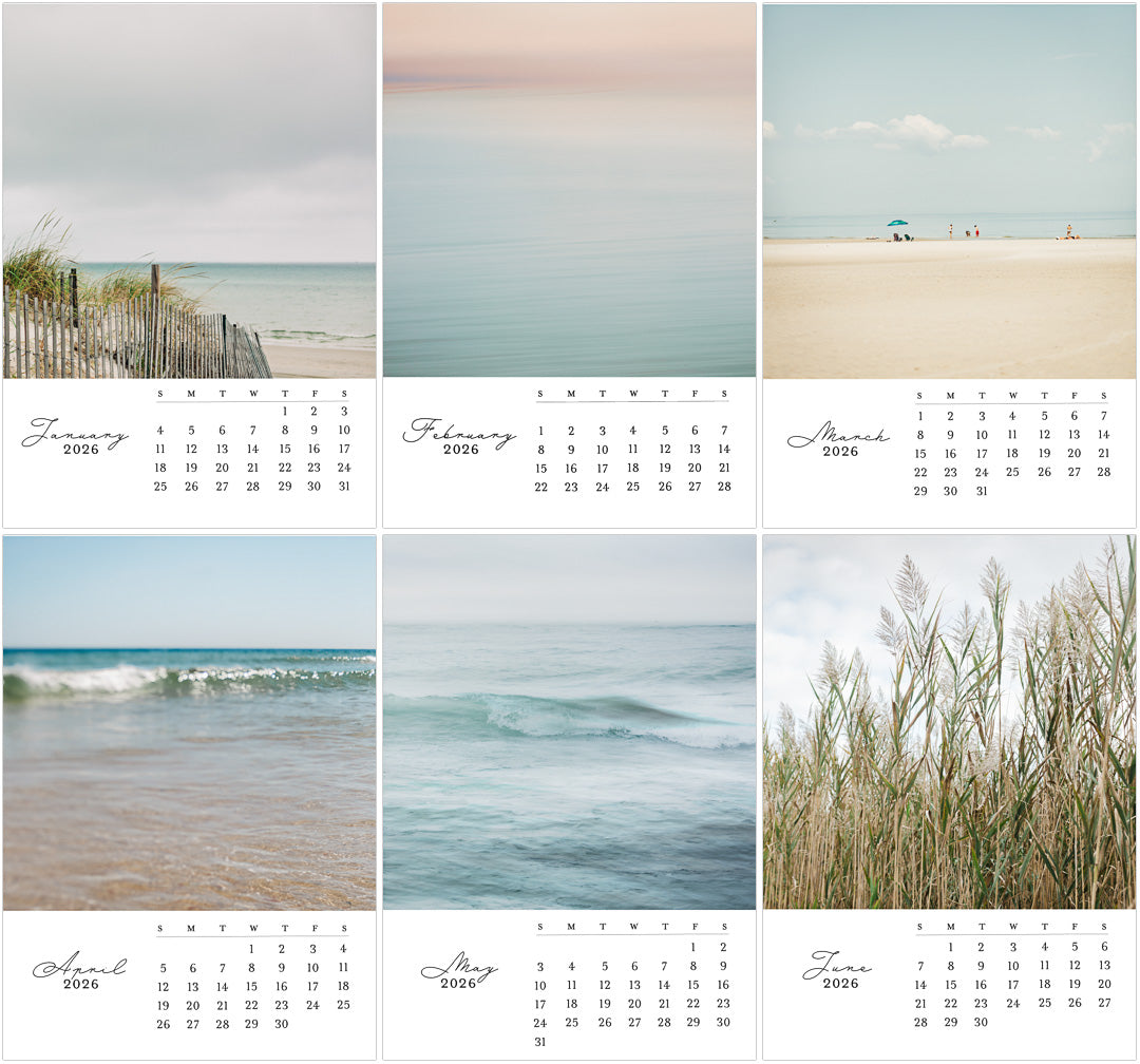 2026 By The Water Desk Photo Desk Calendar, 5"x7"