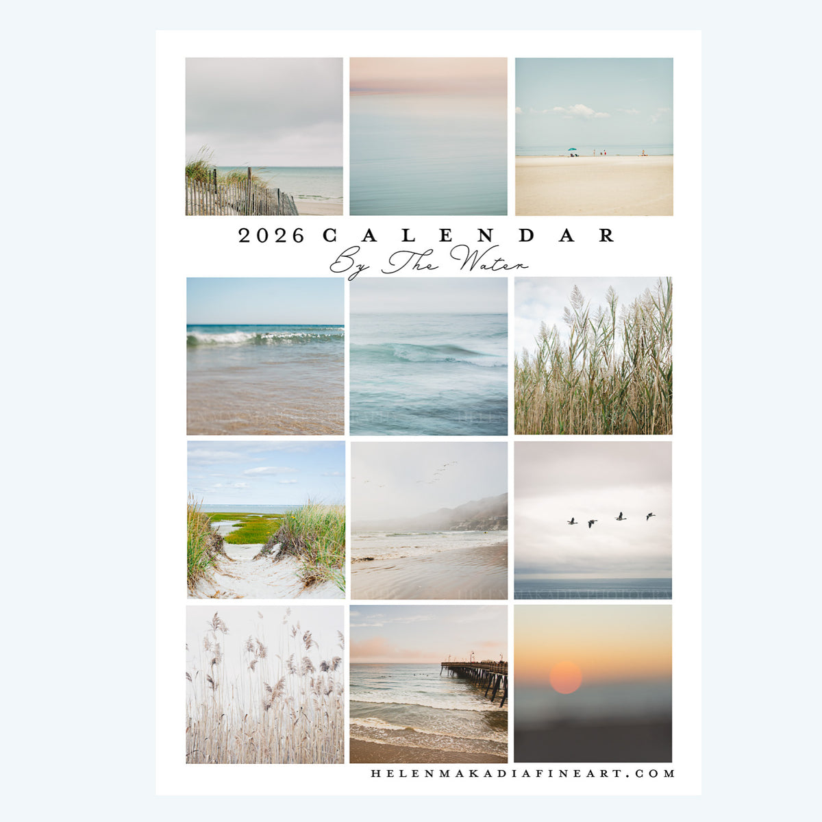 2026 By The Water Desk Photo Desk Calendar, 5"x7"