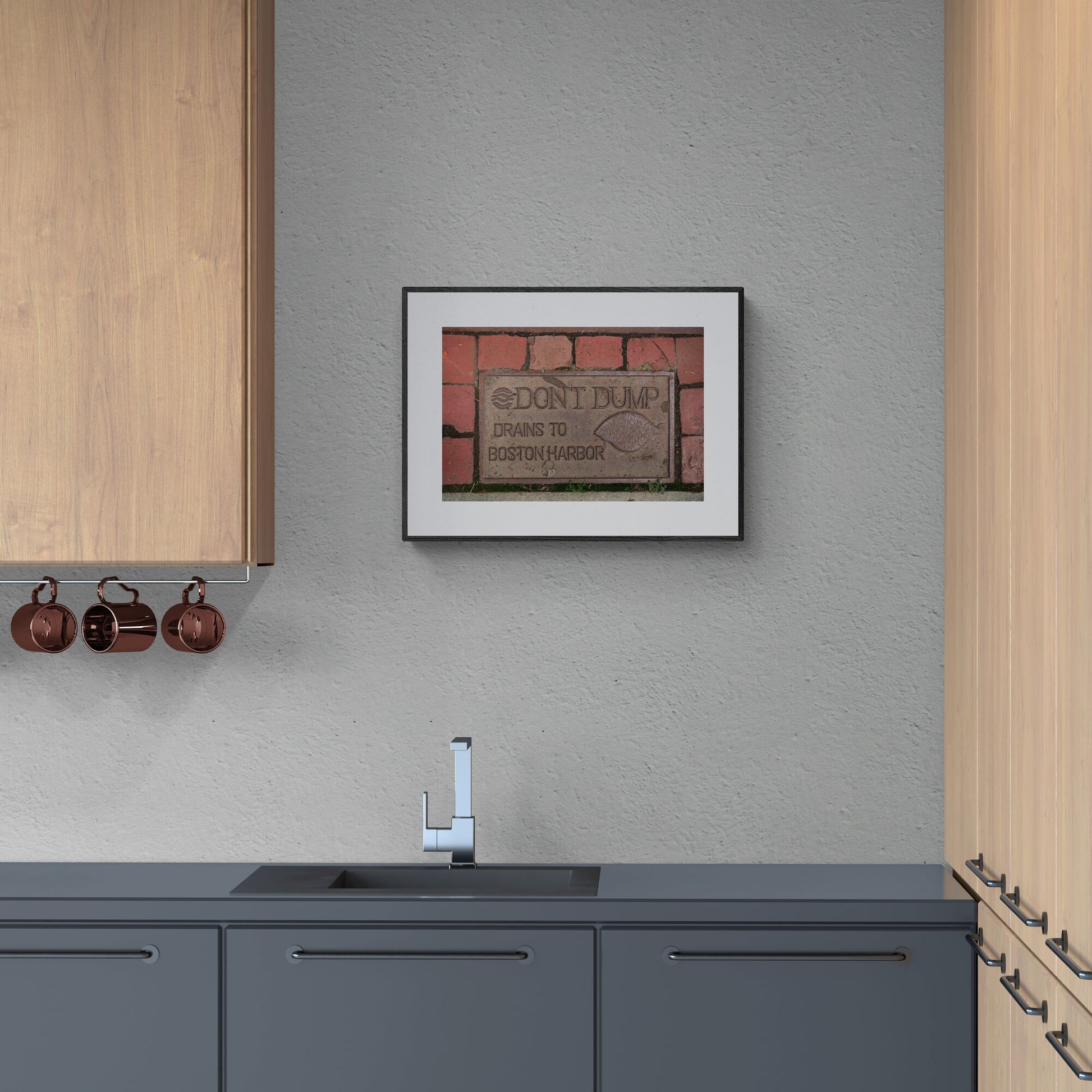 Photograph of Boston Harbor Sign in a kitchen wall art