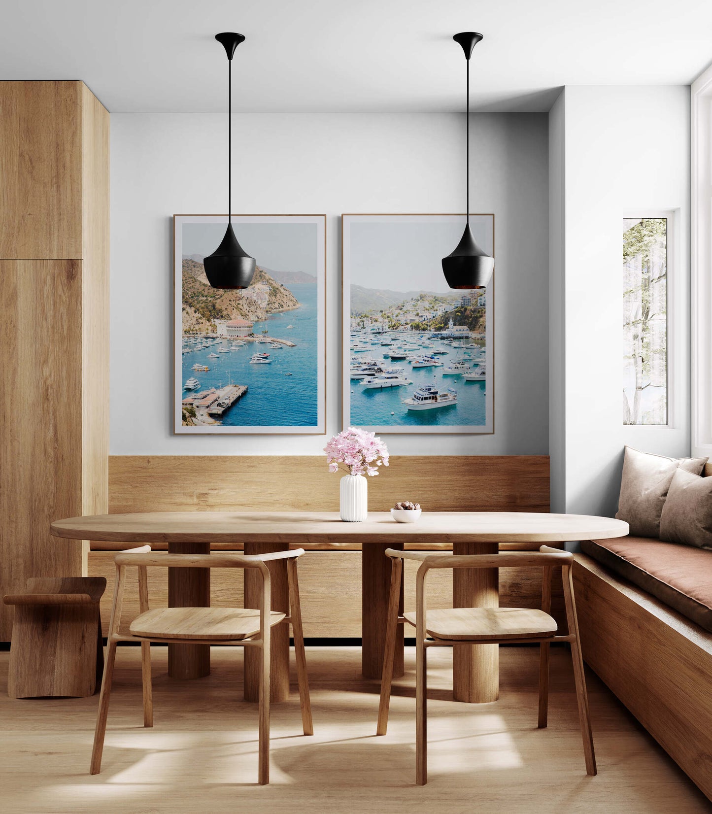 Catalina Island Photographs set in a kitchen as wall art
