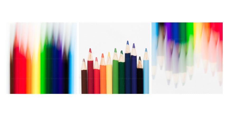 Set of 3 Photograph Prints of colored pencils