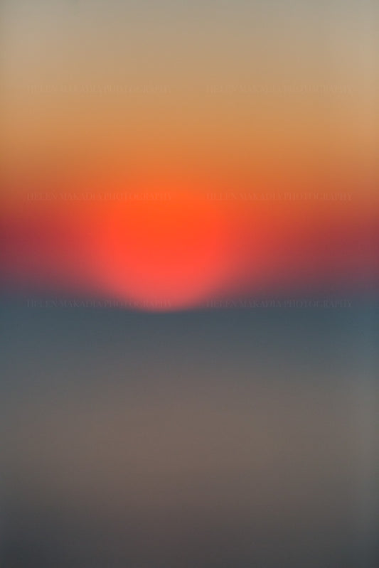 Sun Setting in the Horizon Abstract Photograph