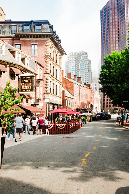Photograph of Union Oyster House and Union Street in Boston MA