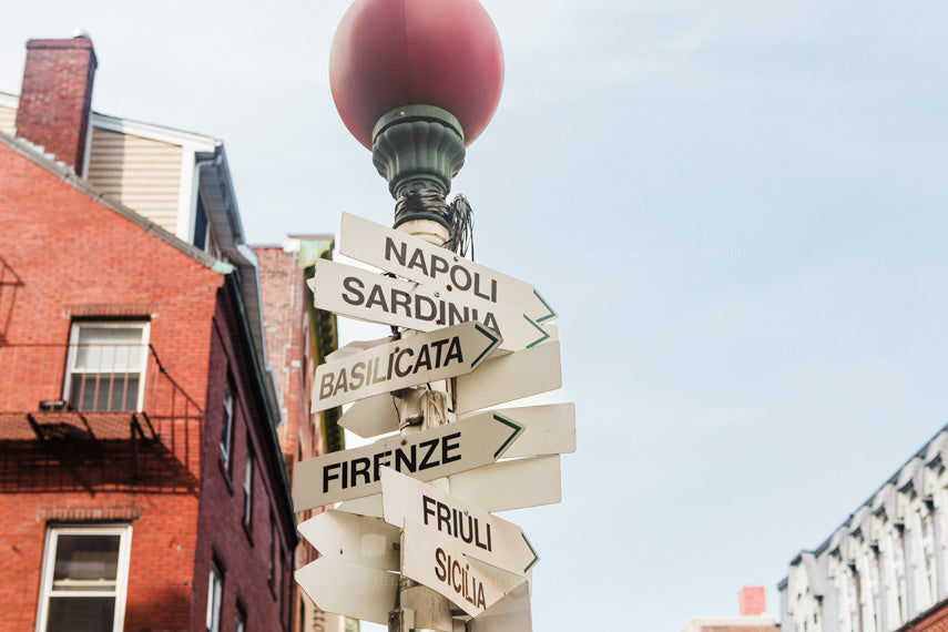 Photograph of Directions to Italy Sign in Boston's North End