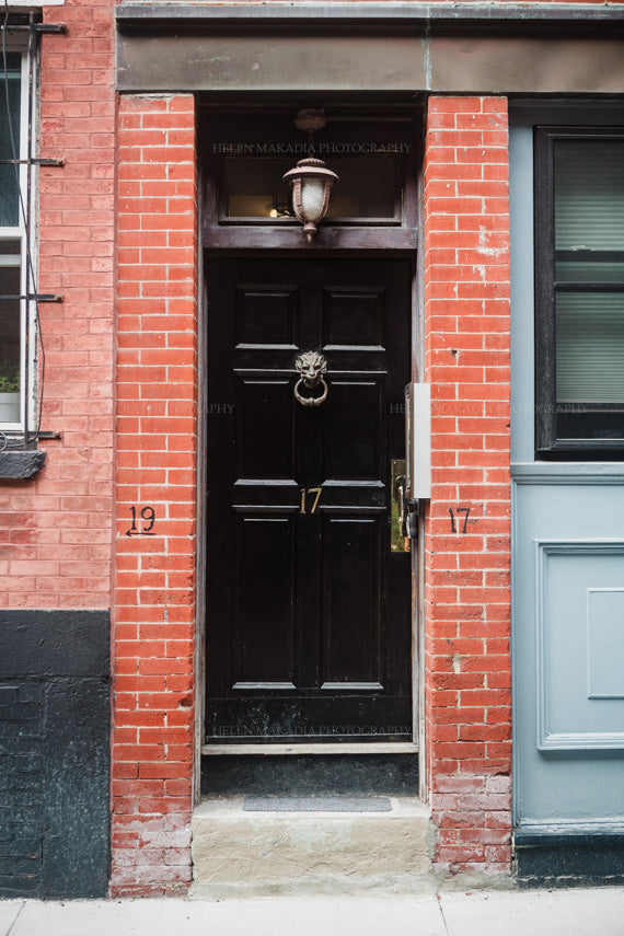 Photograph of a Black Door in Boston's North End