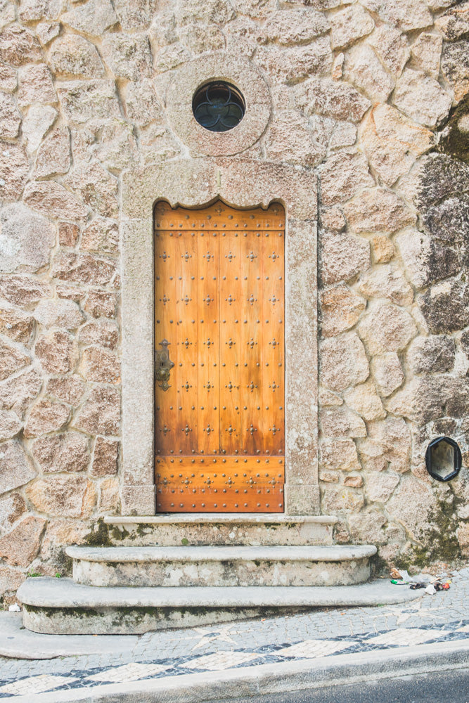 Wooden door photograph of sintra portugal as wall art