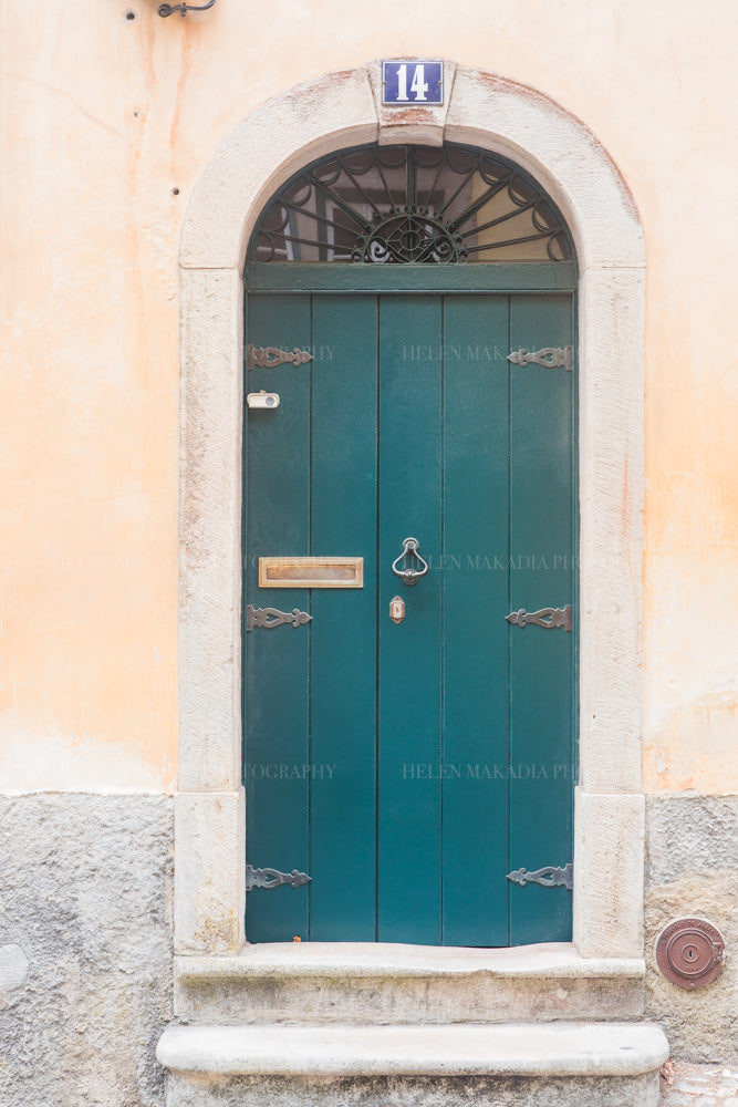 Photograph of a Blue Green Door in Sintra Portugal as Wall Art