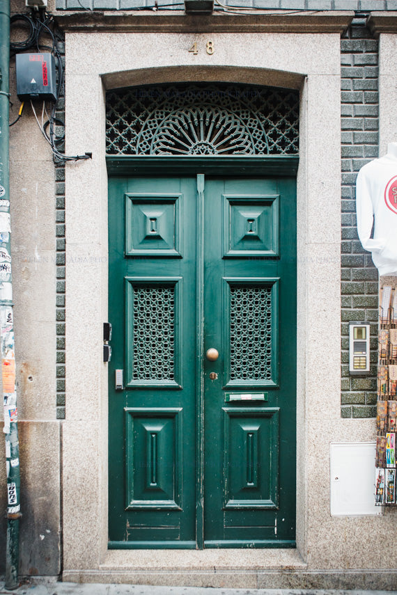 Photograph of Green Doors in Porto Portugal