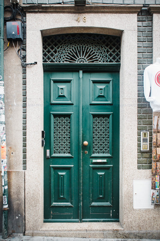 Photograph of Green Doors in Porto Portugal
