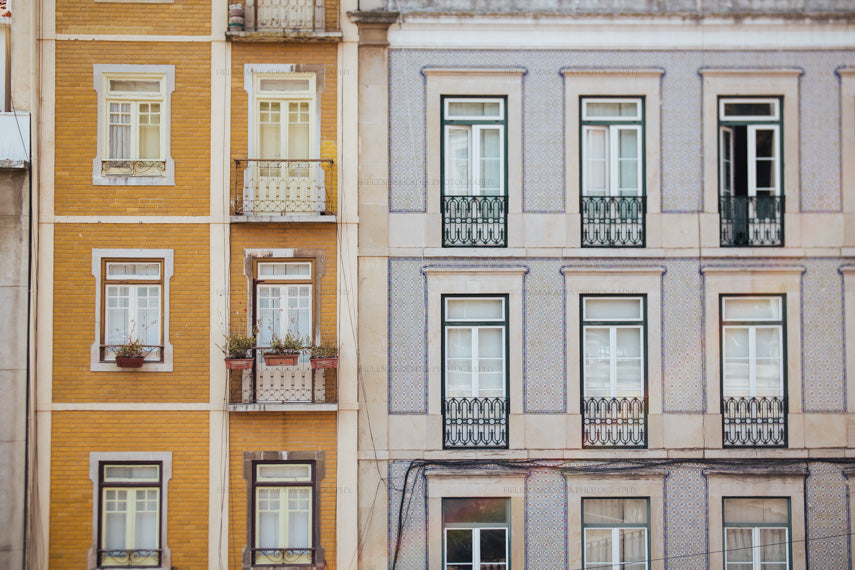 Photograph of Tiled Buildings of Lisbon, Portugal 