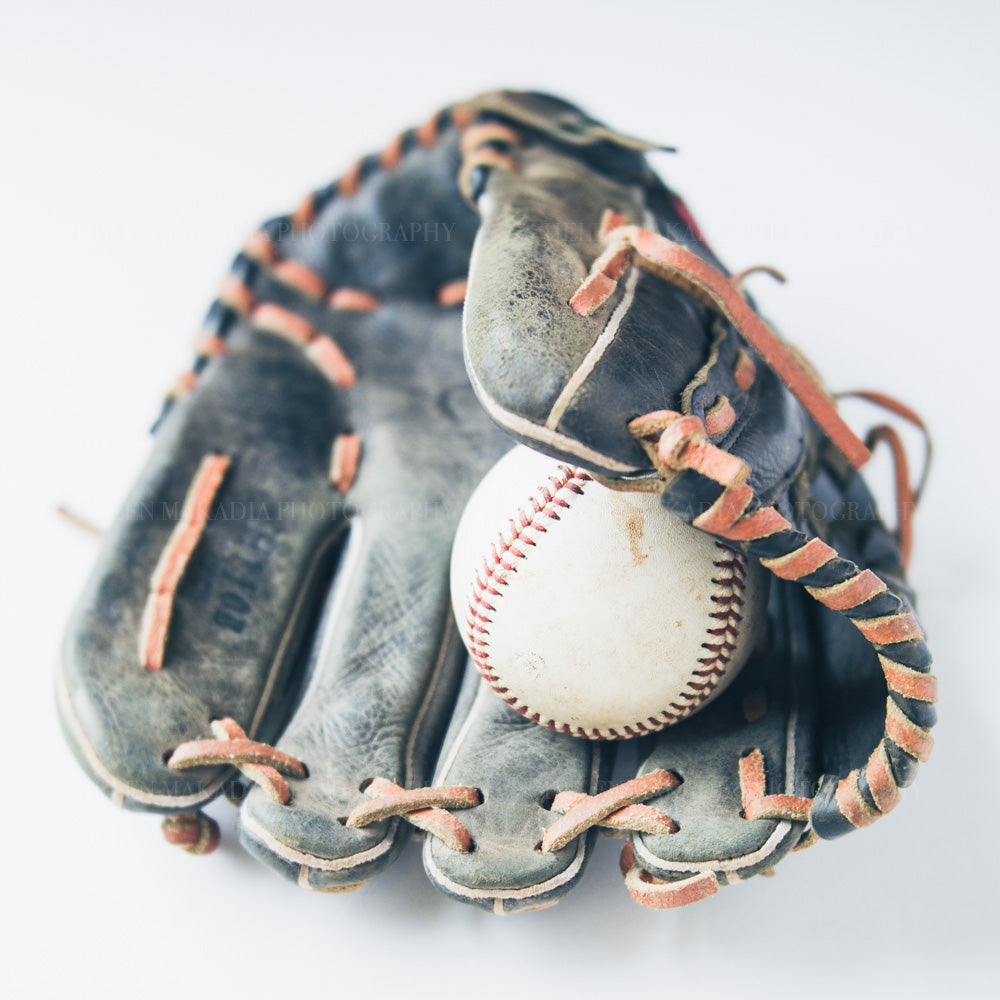 Photograph of Baseball Glove and Baseball