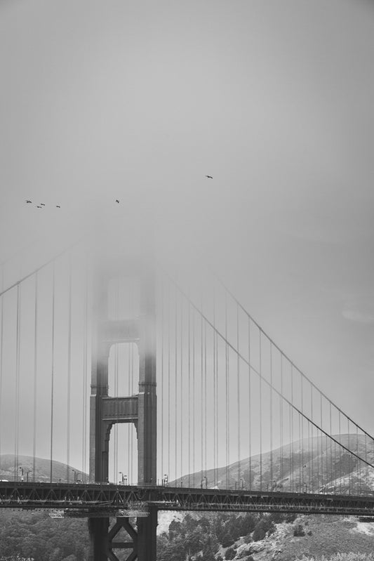 Golden Gate Bridge Photograph in Black & White