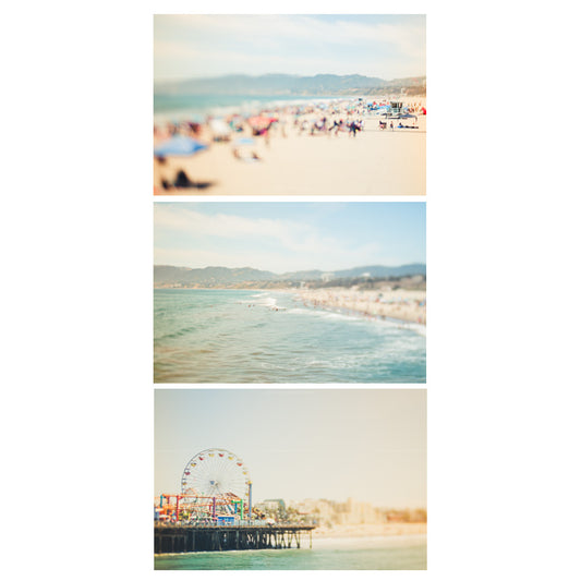 Set of 3 Photographs of Santa Monica Beach as Wall Art