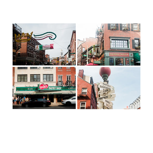 Set of Four (4) Photographs of Boston's North End for Wall Art Decor