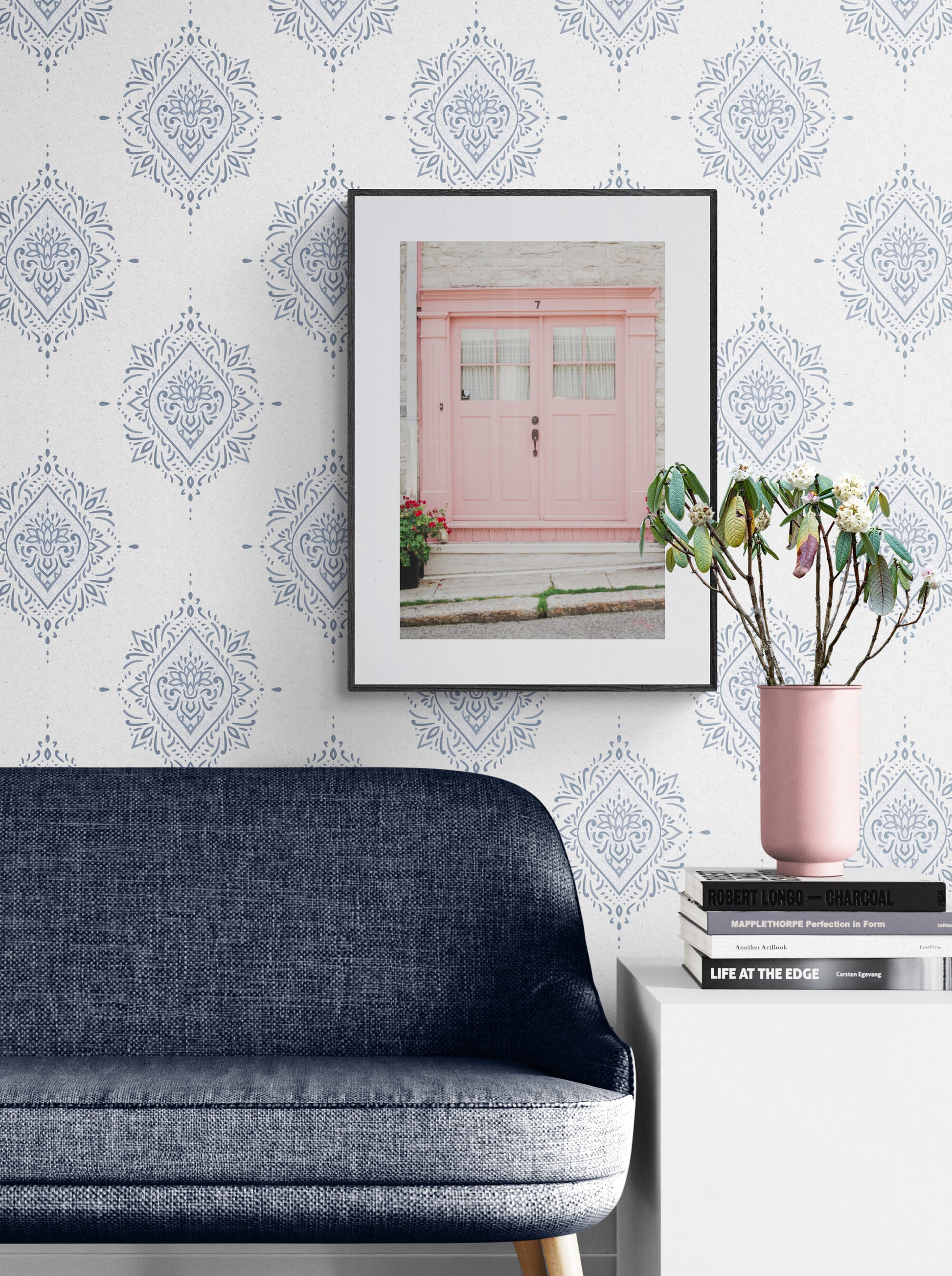 Photograph of Pink Doors as Wall Art in a Sitting Room