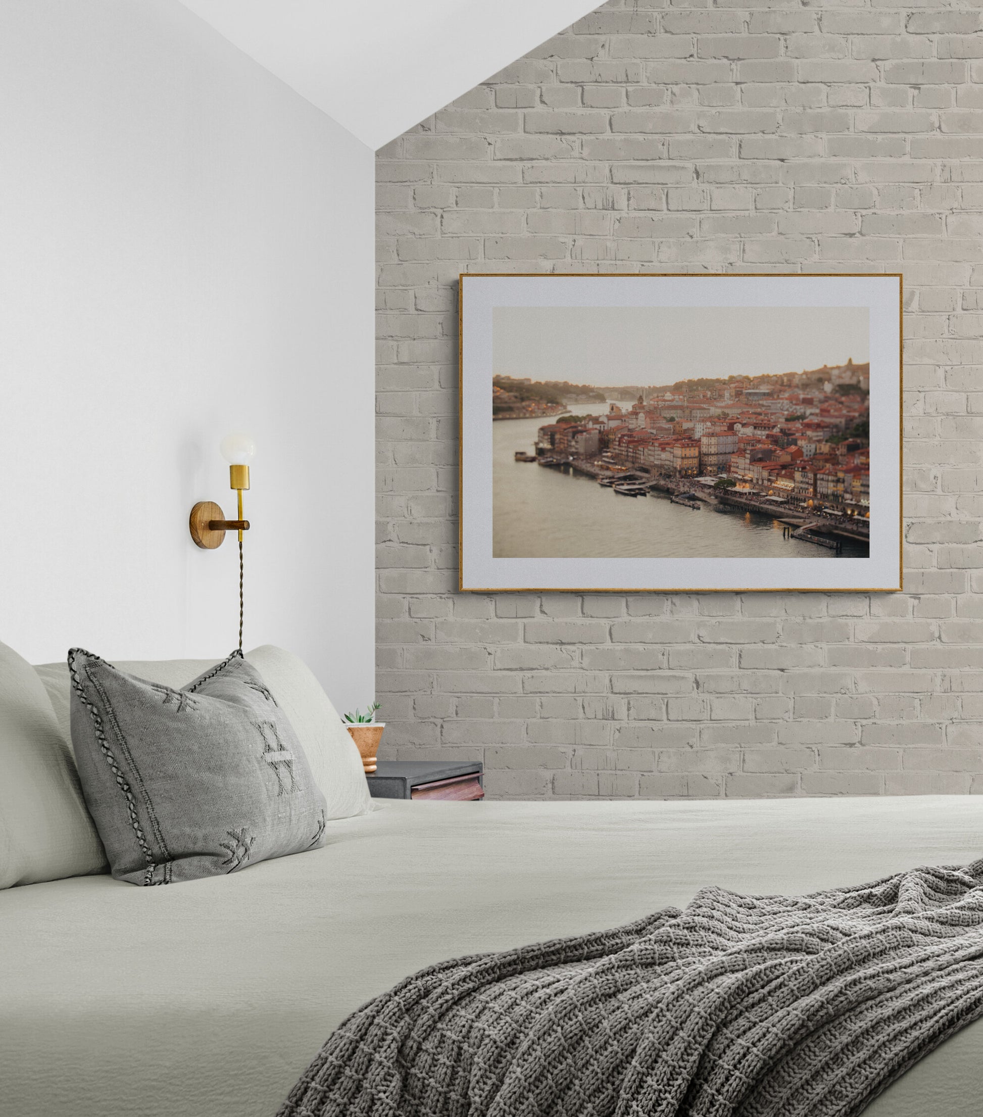 Photograph of Porto Portugal at Sunset in Bedroom as Wall Art