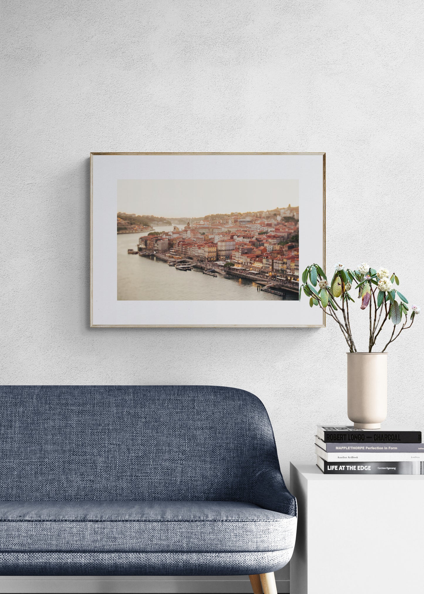 Photograph of Porto Portugal at Sunset in a Living Room
