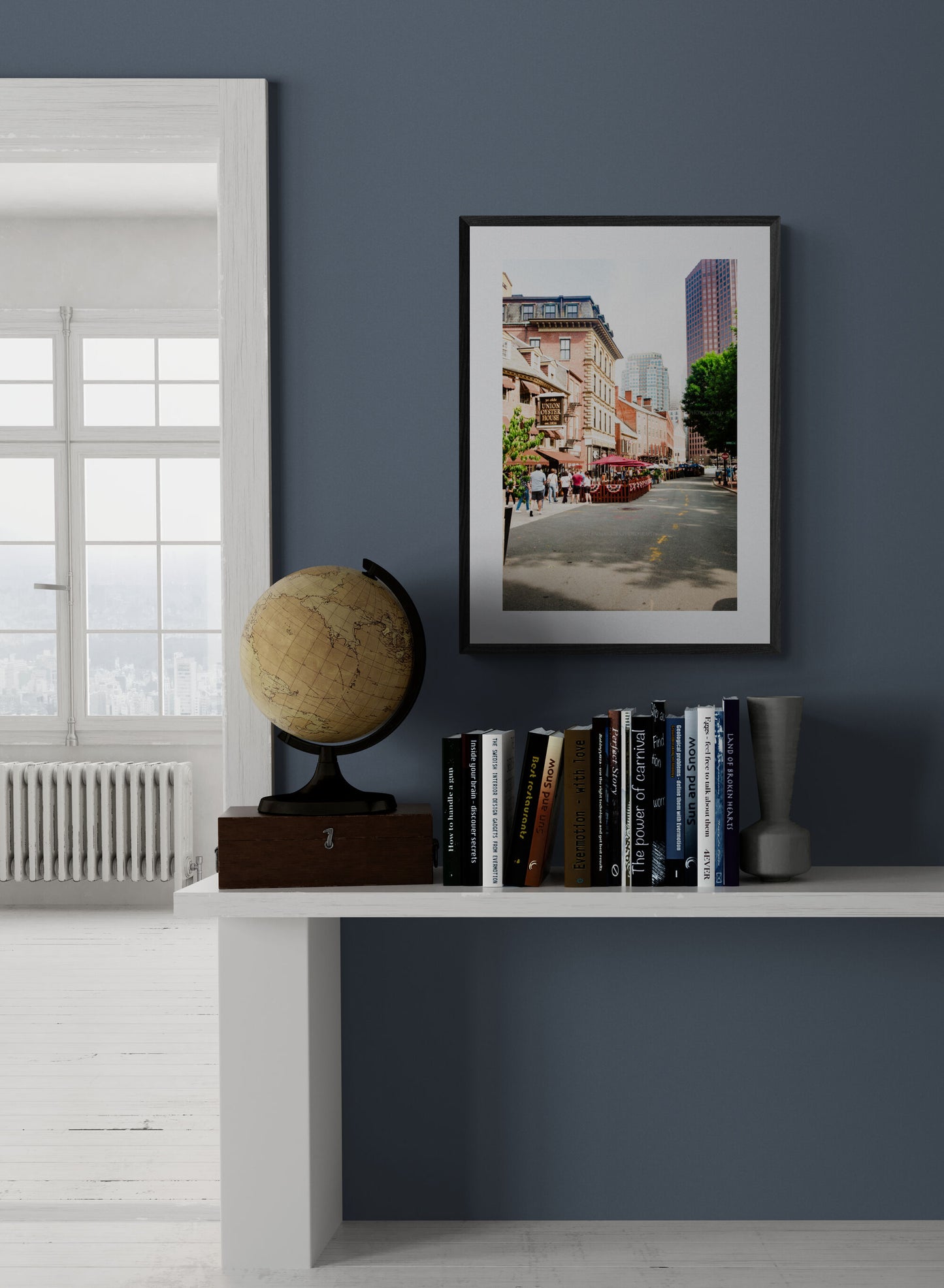 Photograph of Union Oyster House and Union Street in Boston MA in a home office