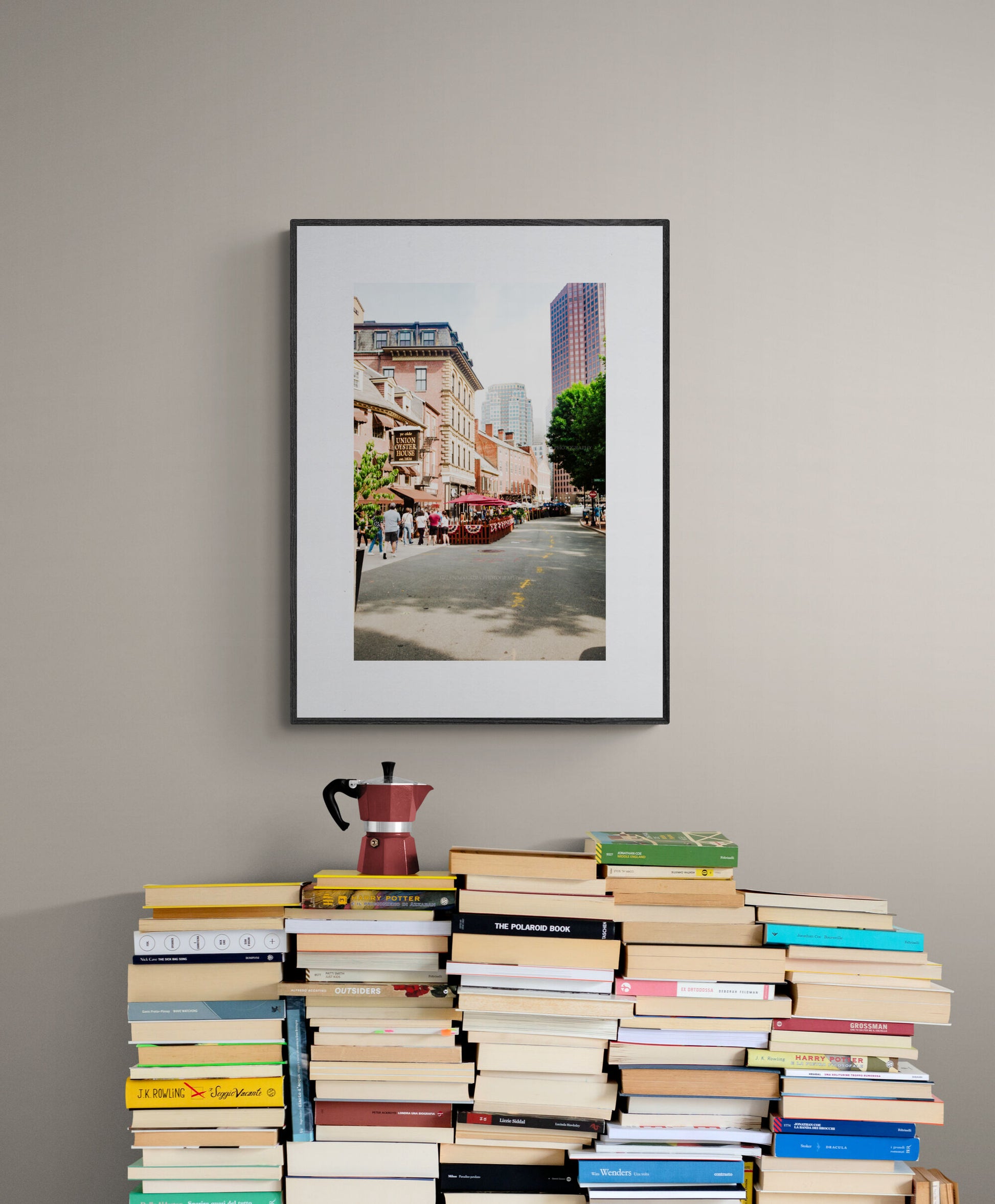 Photograph of Union Oyster House and Union Street in Boston MA in a reading room