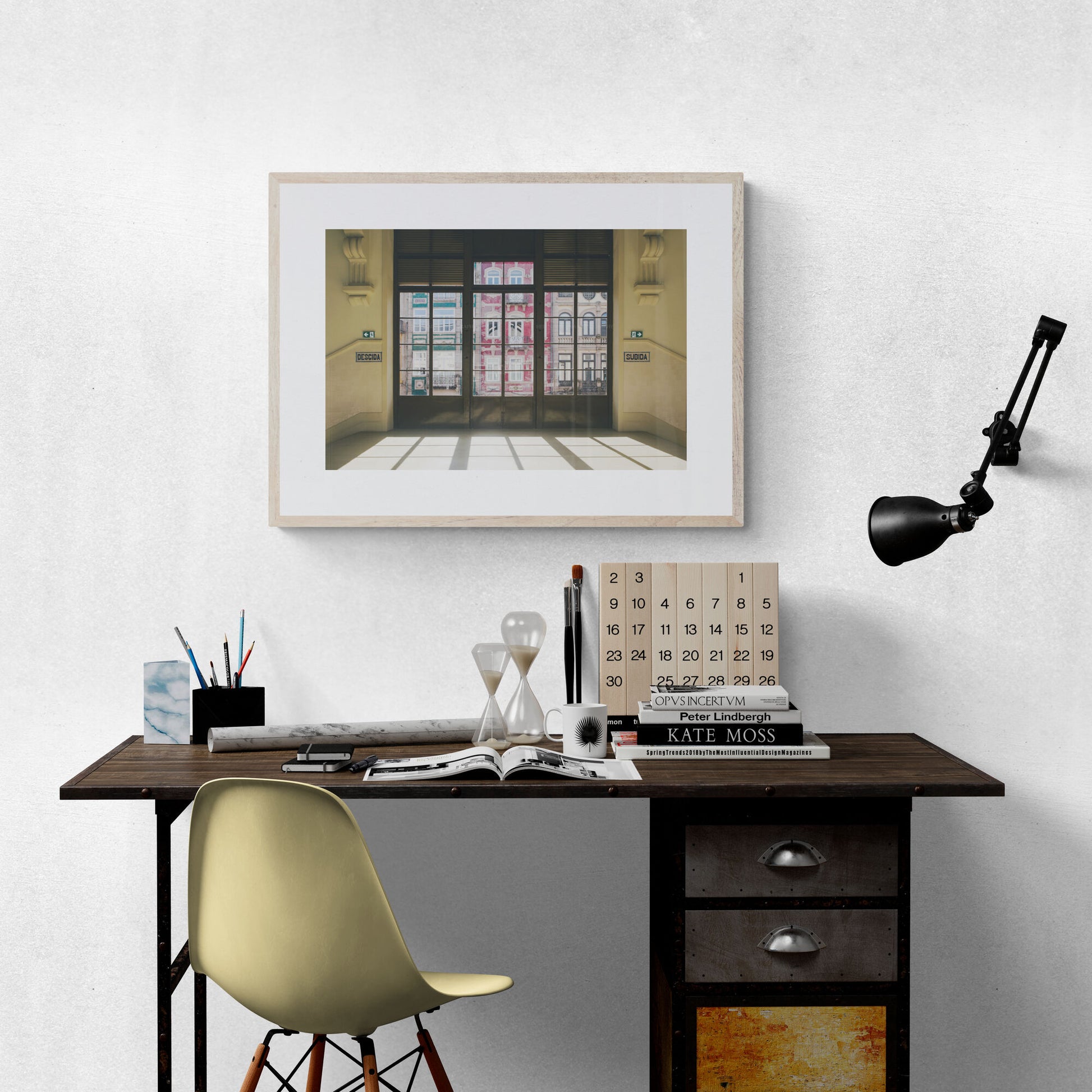 portugal photography architectural signs as wall art in a home office