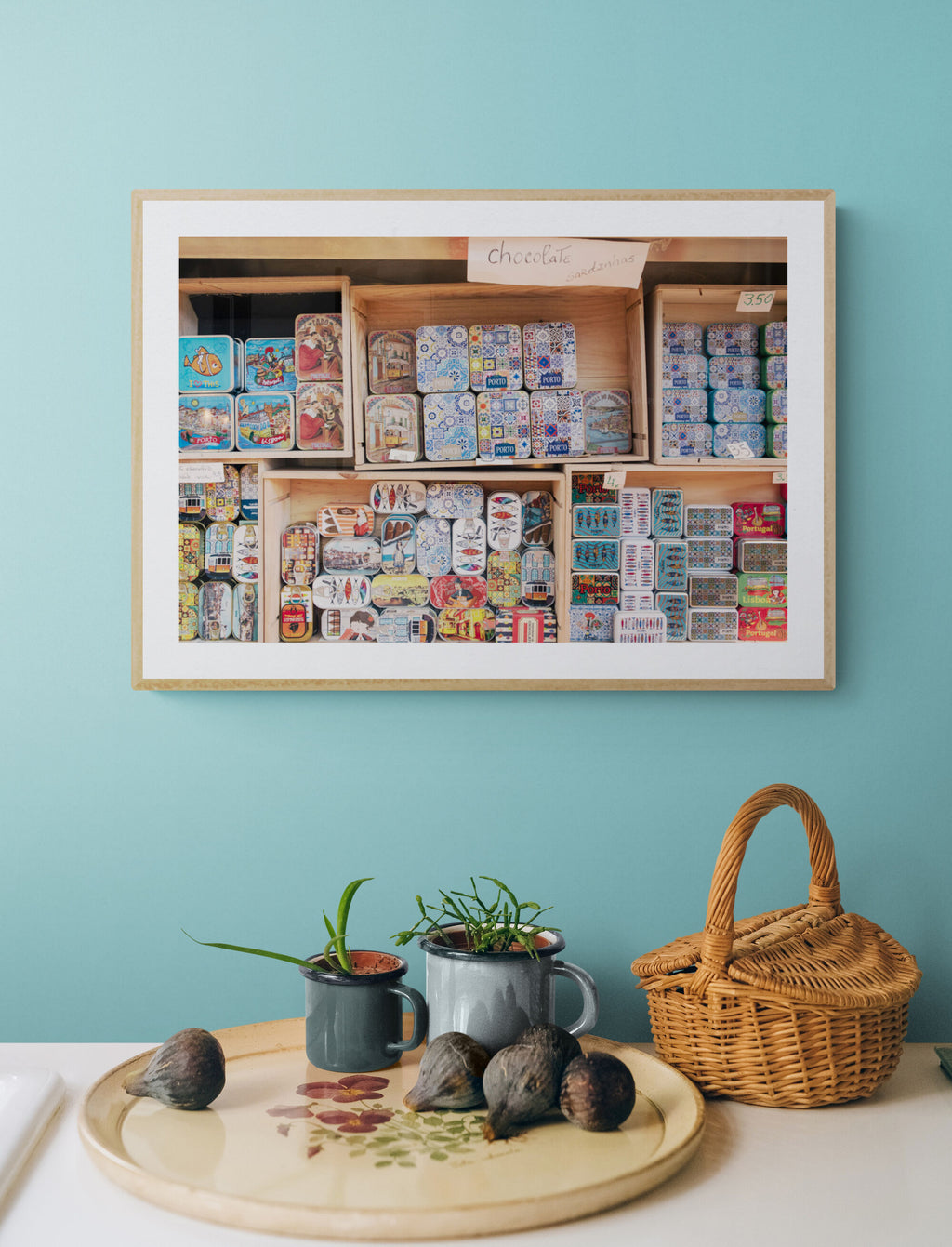Portuguese Chocolate Sardine Tine can as kitchen wall art