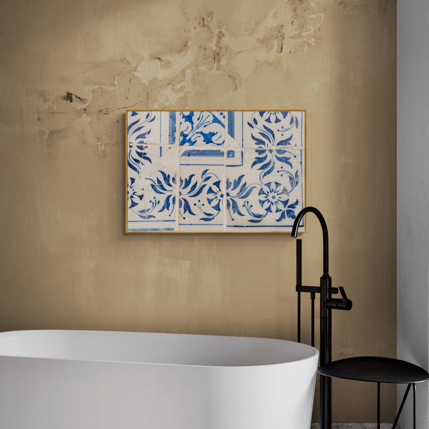 Portuguese tiles azulejos photograph as bathroom wall art
