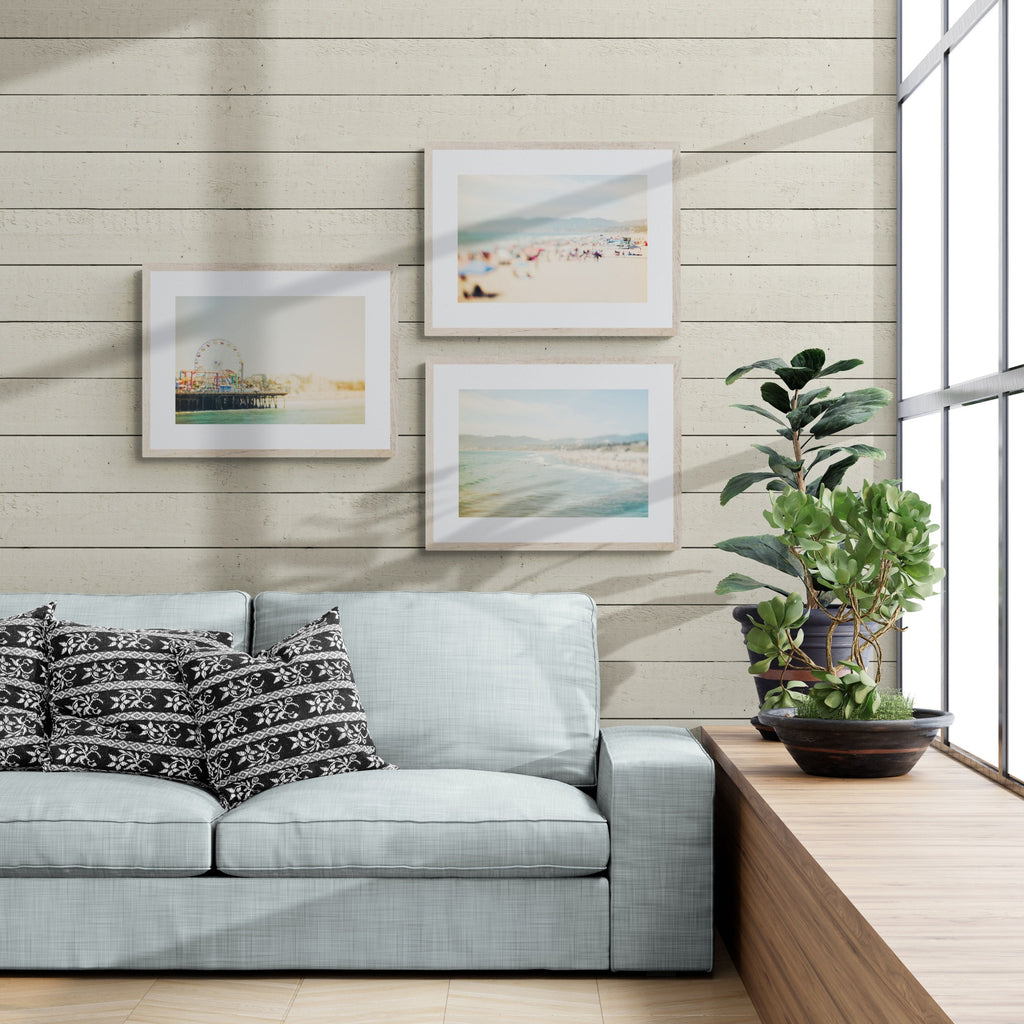 Santa Monica Beach Photograph Collection of Three Prints in a Beach House
