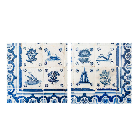 Set of Two Photograph Prints of Portuguese Tiles, Blue Azulejos and Travel Prints Lisbon Portugal