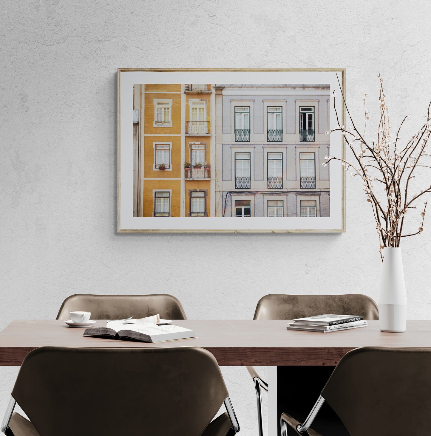 Tiled Buildings of Lisbon Portugal Photography Print as dining room wall art