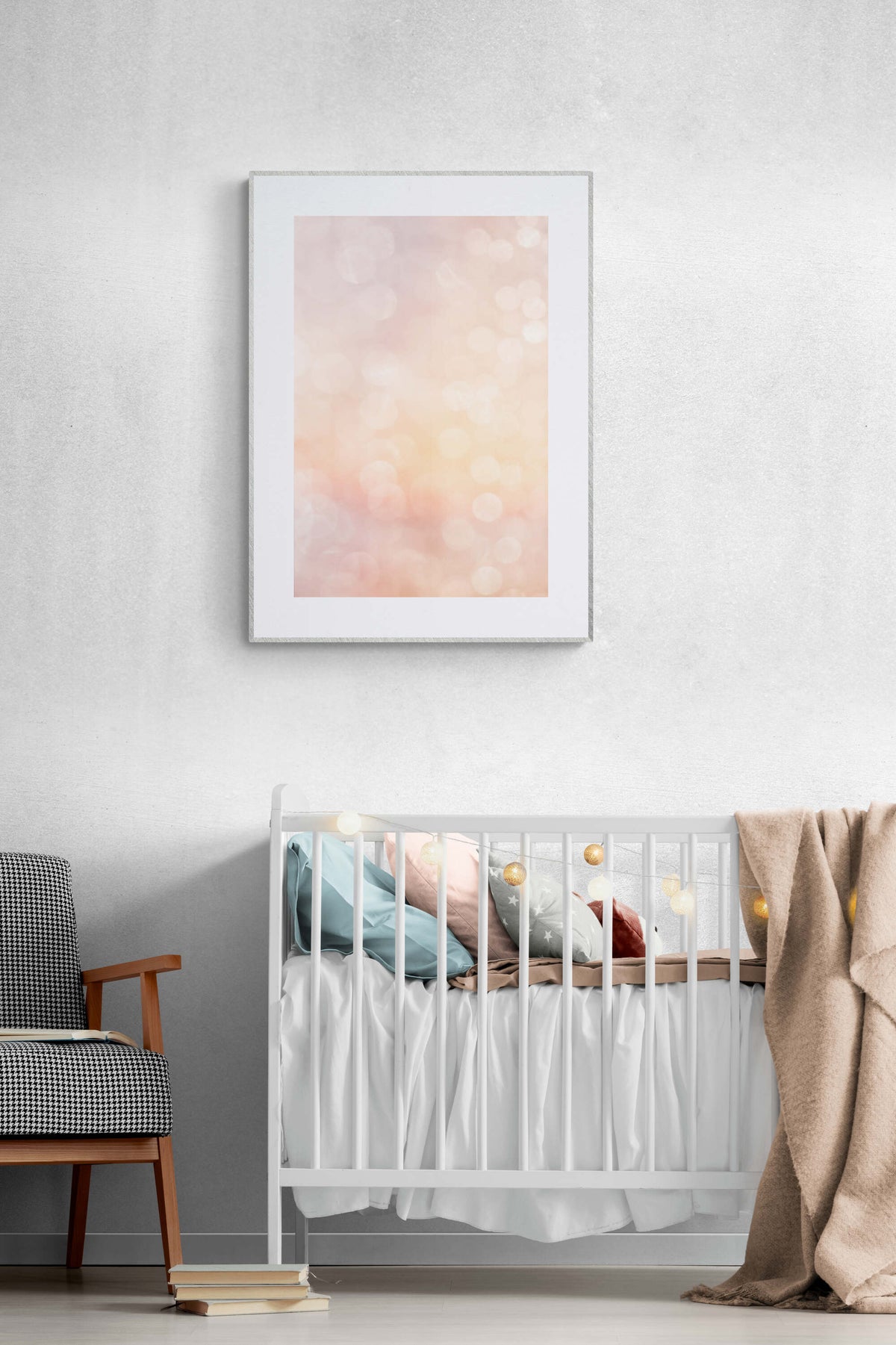 Abstract pastel bokeh as nursery wall art