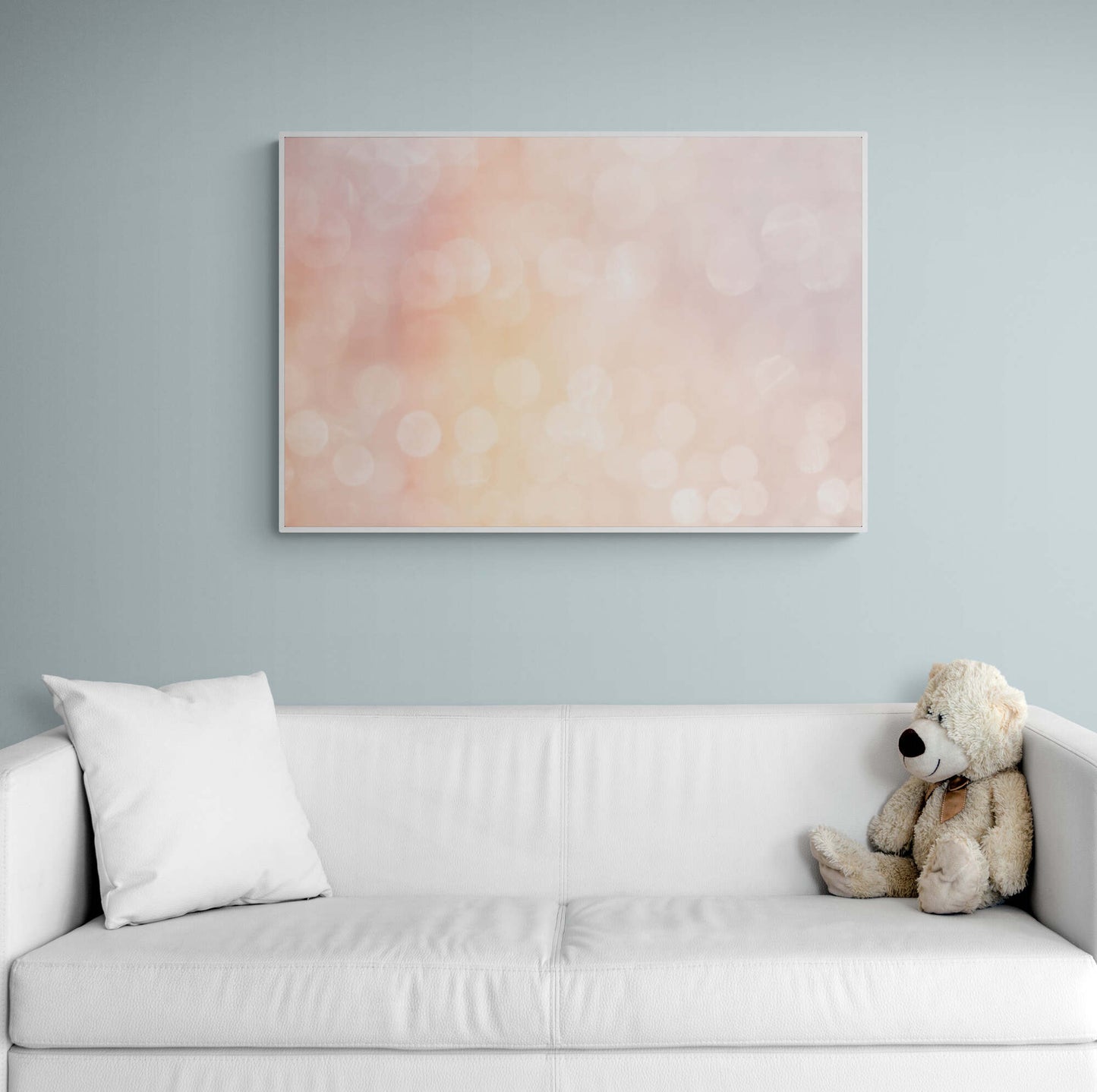 Abstract pastel bokeh as kids bedroom wall art