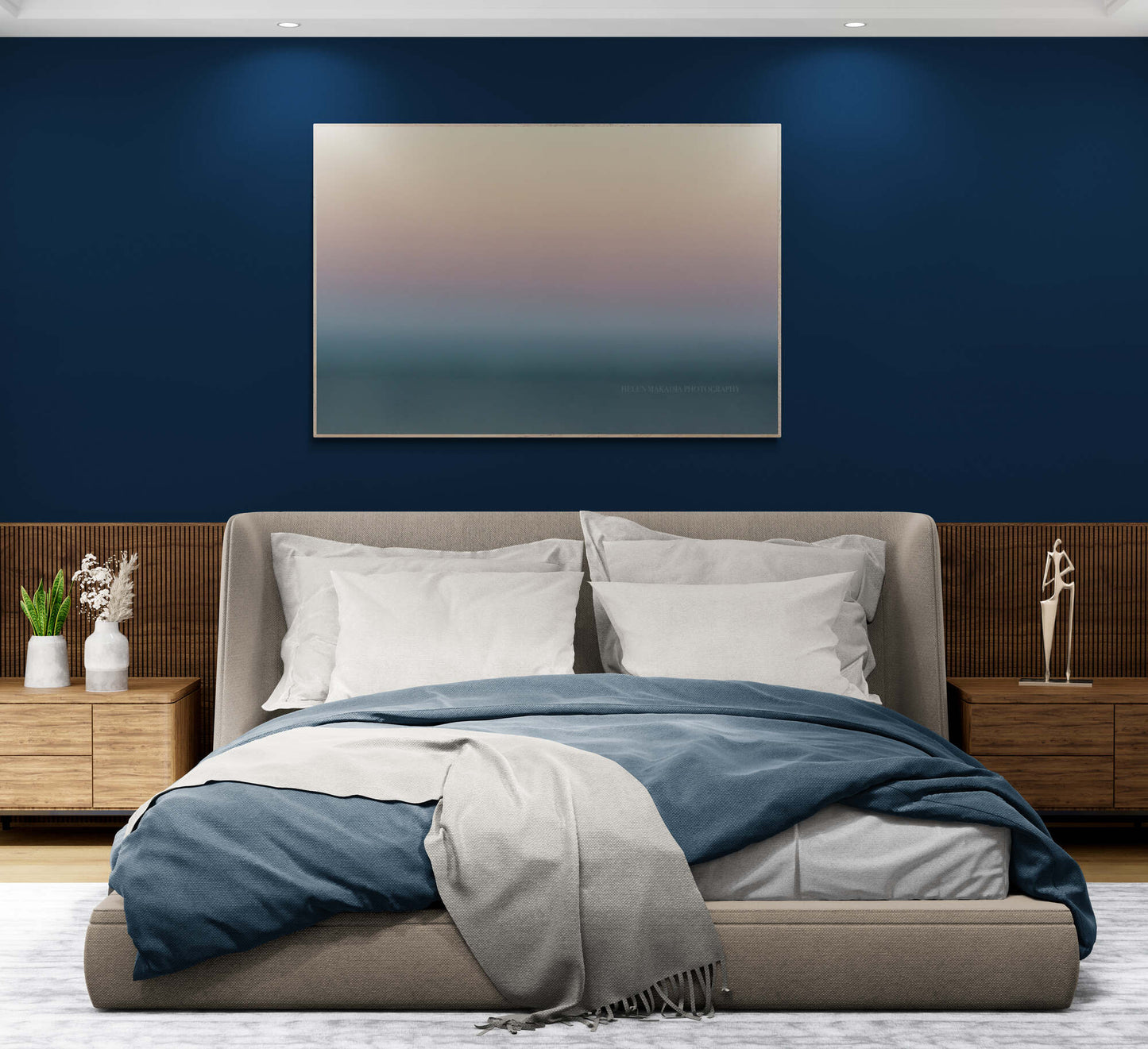 Abstract sunset sky gradient cool colors photograph as bedroom wall art