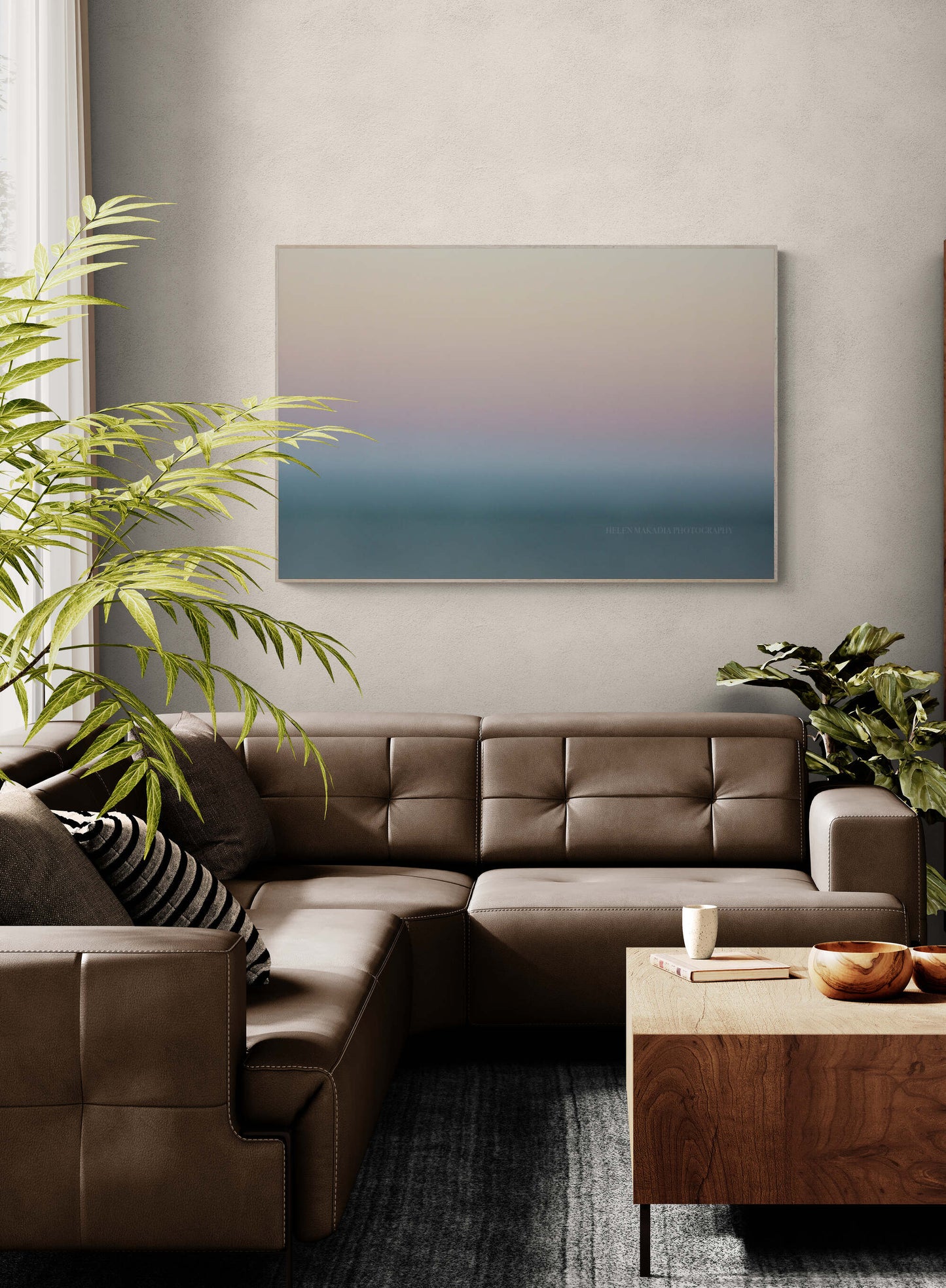 Abstract sunset sky gradient cool colors photograph as living room wall art