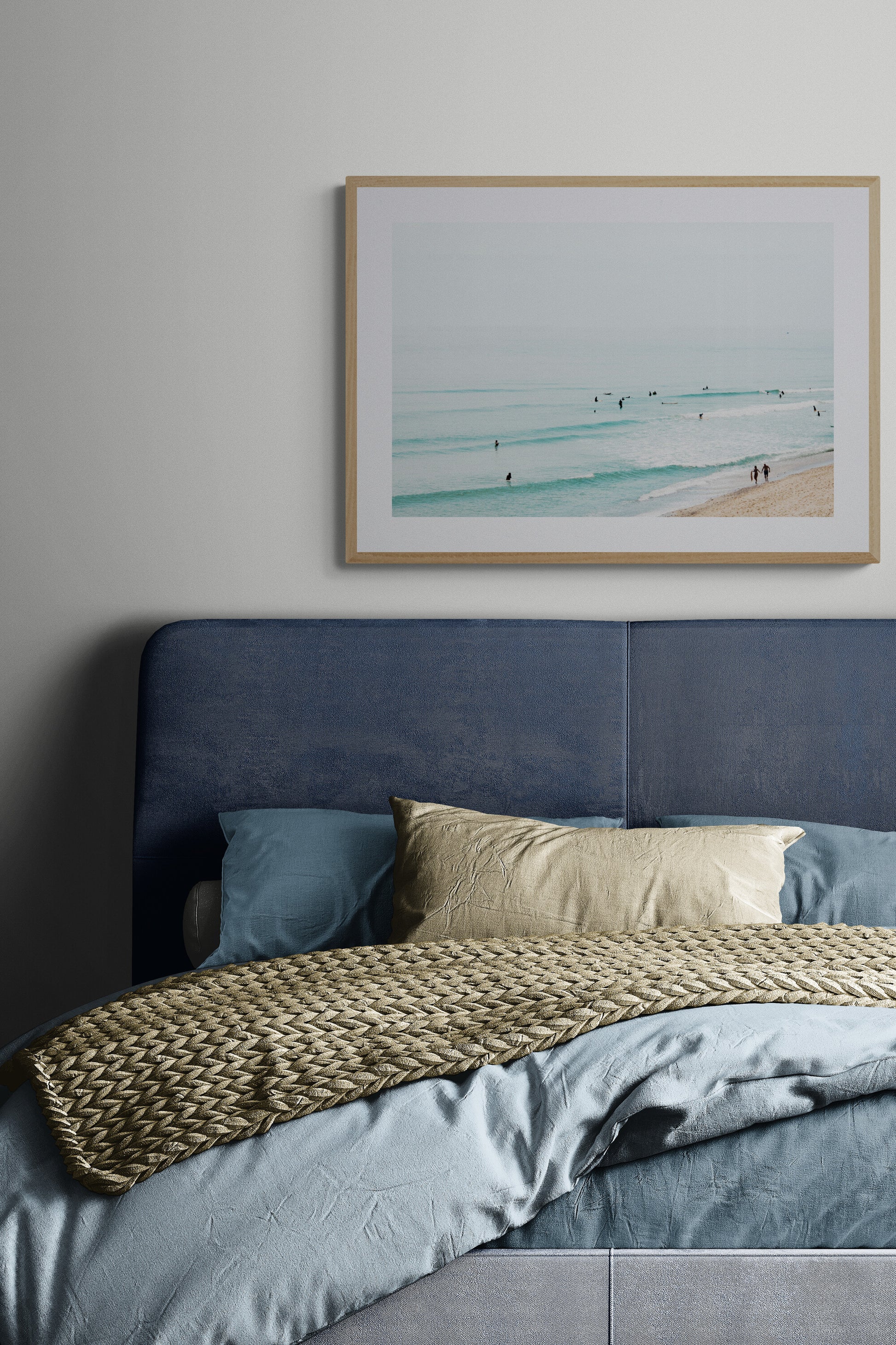 Cape Cod photograph of Marconi Beach as wall art in a bathroom