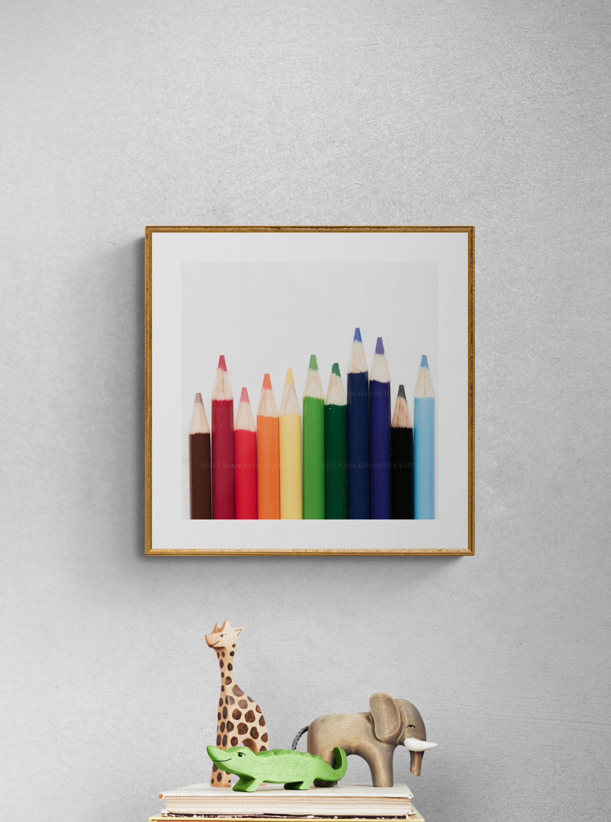 Colored pencils photograph as kids wall art
