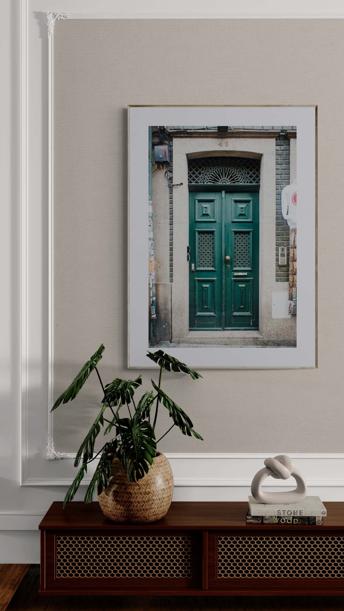 Photograph of Green Doors in Porto Portugal in an Entryway