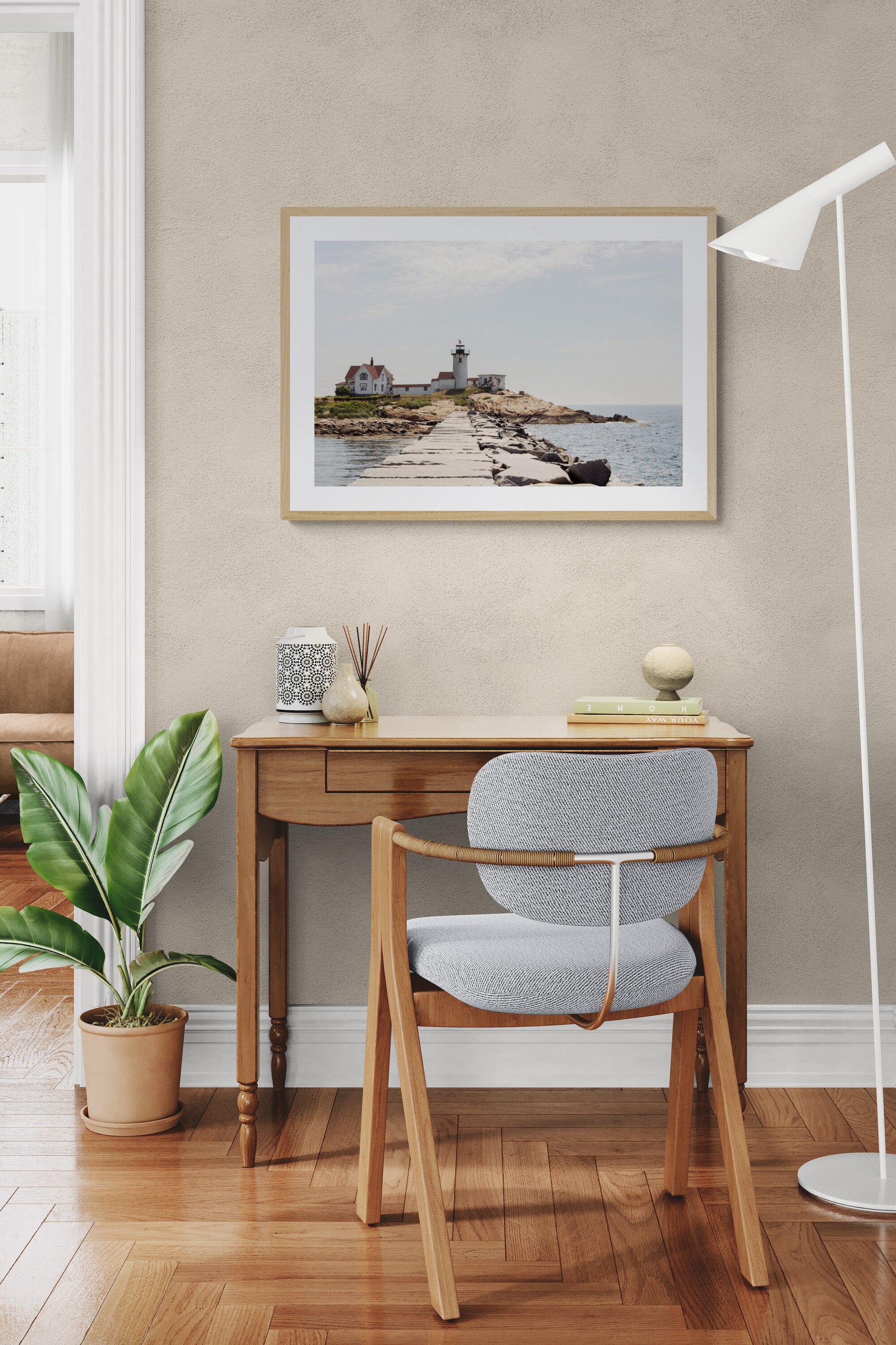 A photograph of Eastern Point lighthouse in Gloucester MA as home office wall art