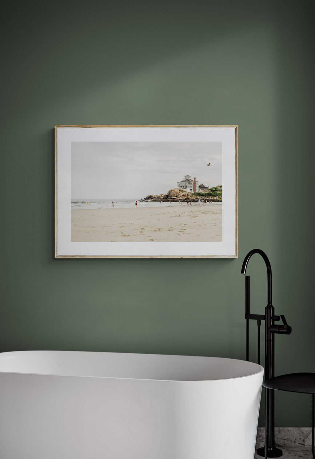 Good Harbon Beach photograph print in a bathroom as wall art